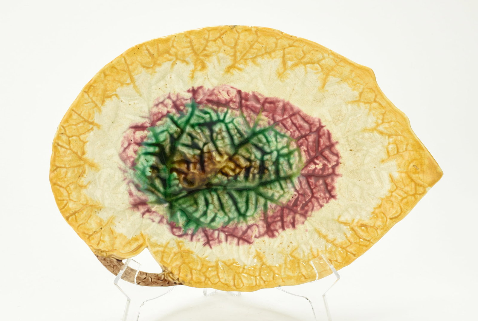 Three Majolica Leaf Form Bread Trays - 5