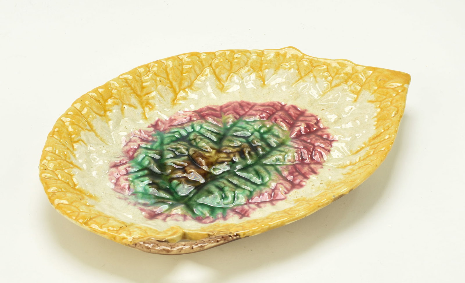 Three Majolica Leaf Form Bread Trays - 7