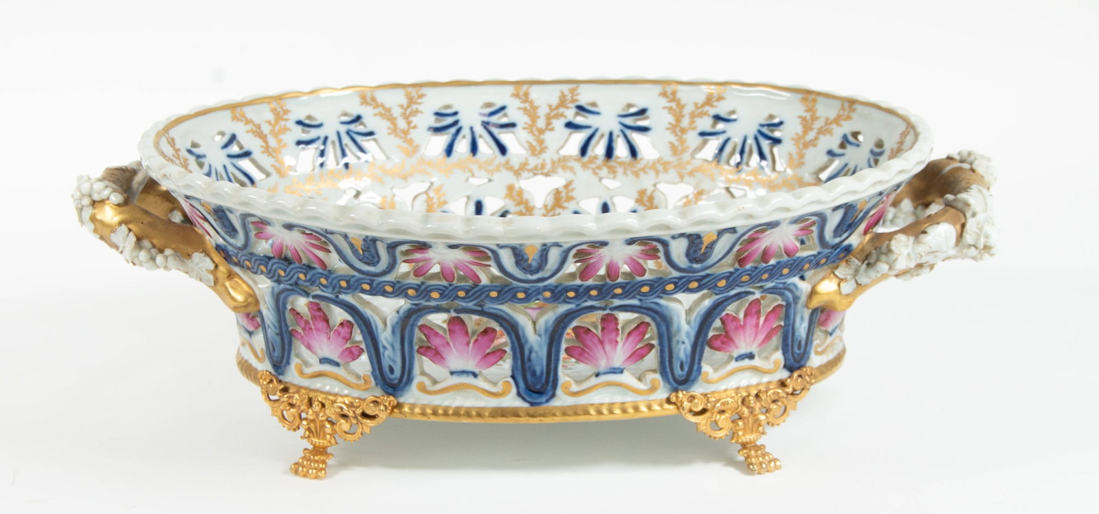 Sevres Style Reticulated Porcelain Center Bowl (1 of 5)