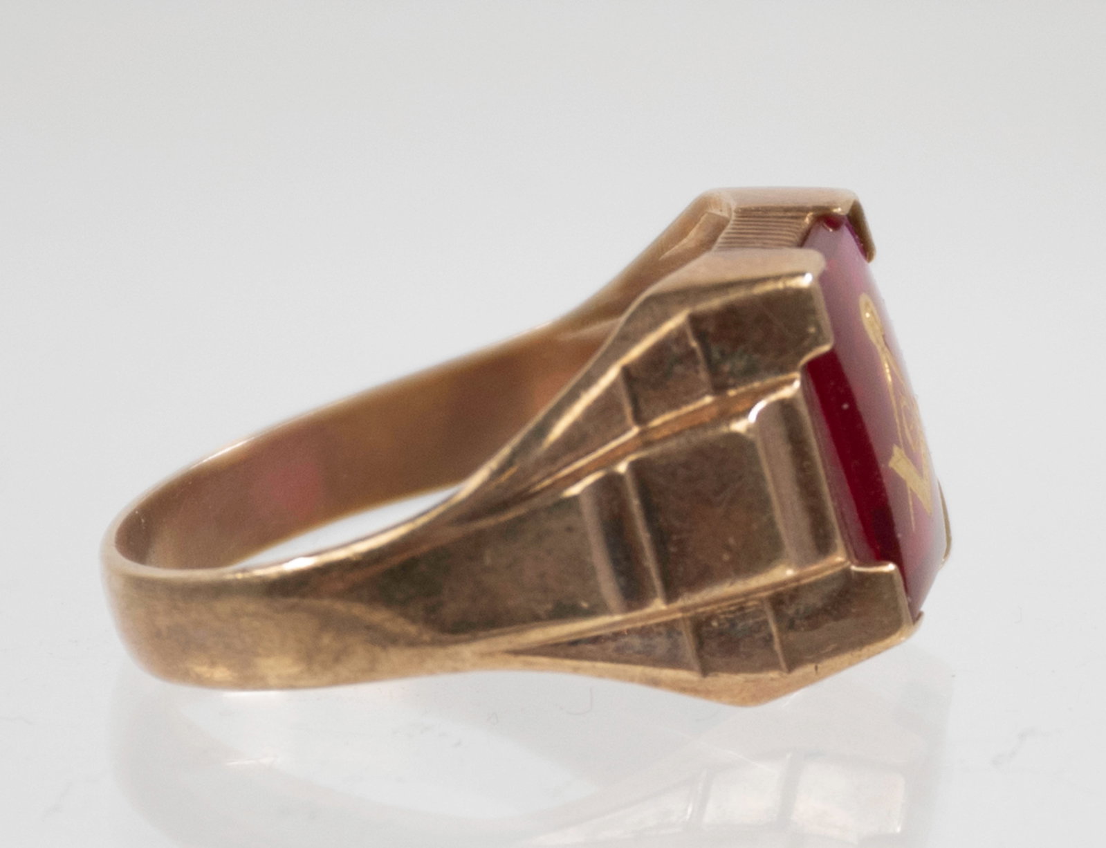 Two 10K Gold Masonic Rings - 4