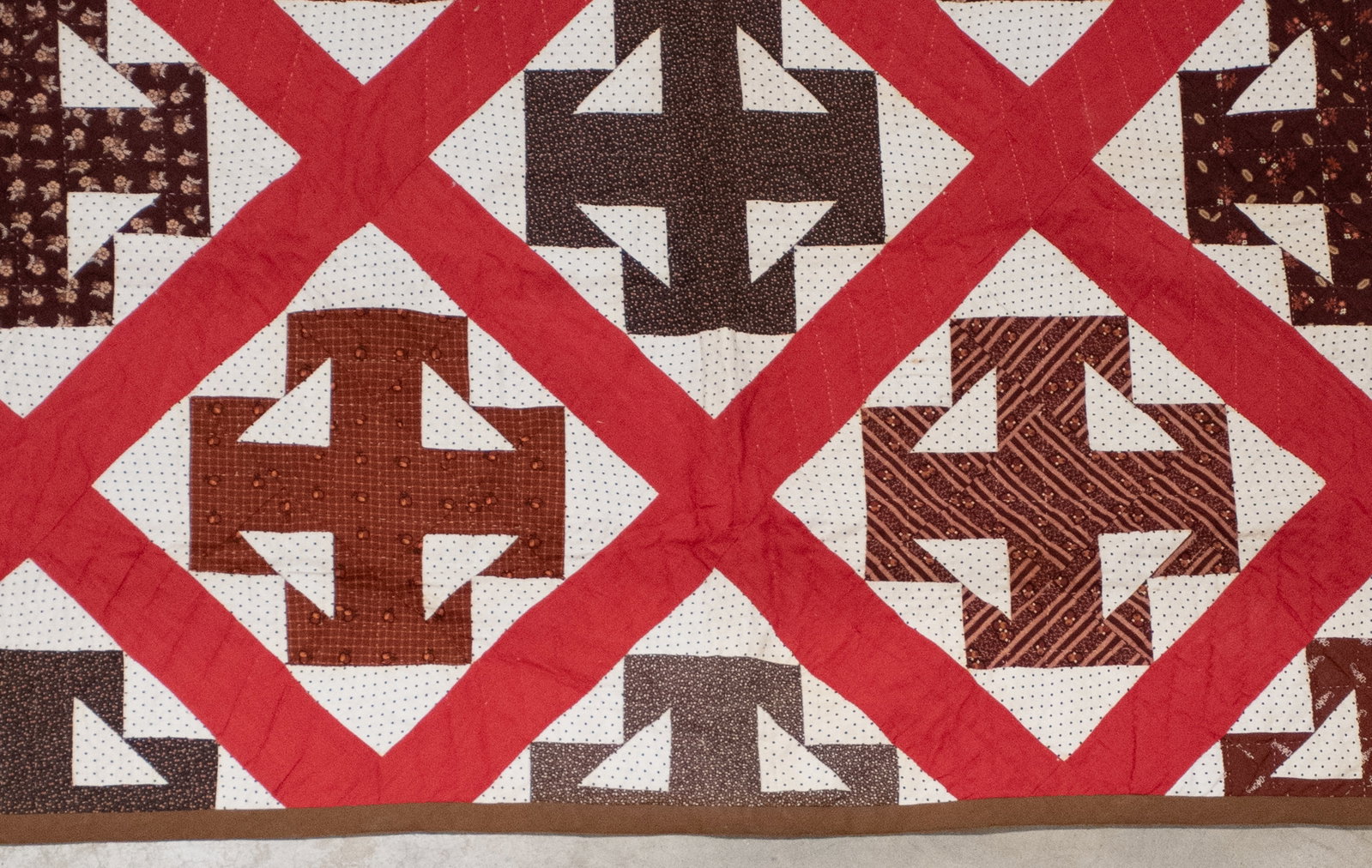 American Pieced Double T Pattern Quilt - 2