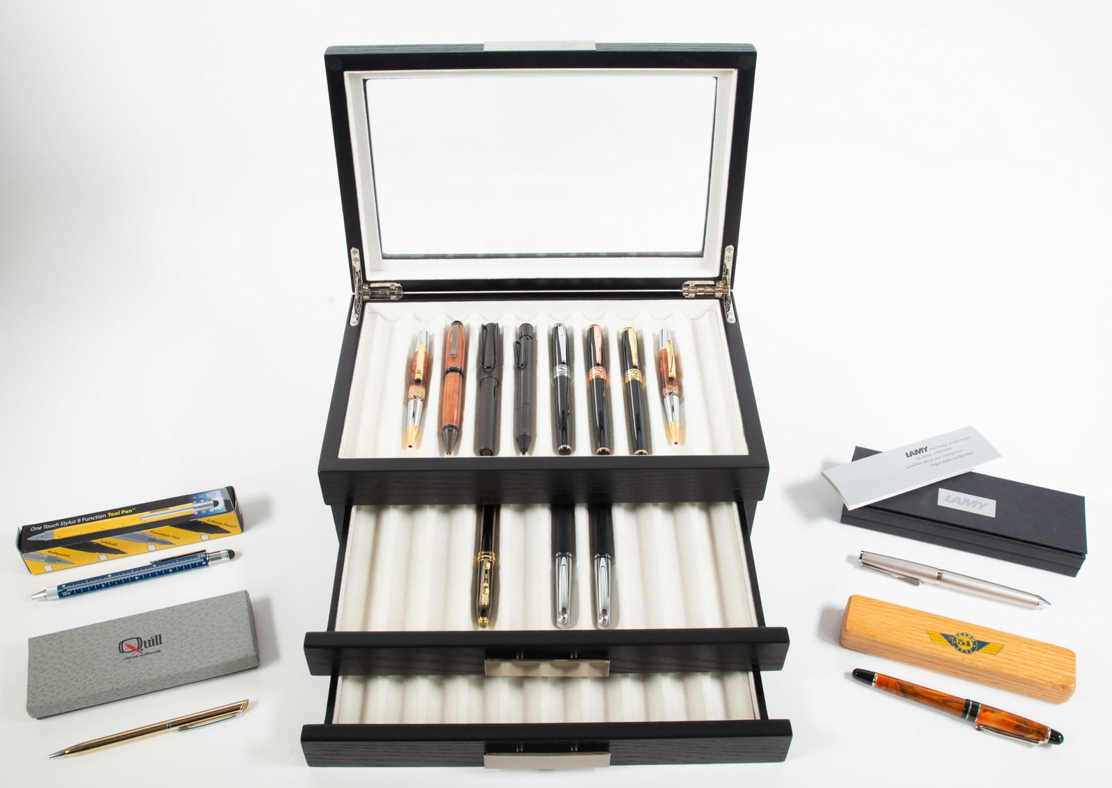 15 Various Pens & 3-Tier Pen Display Box (1 of 13)