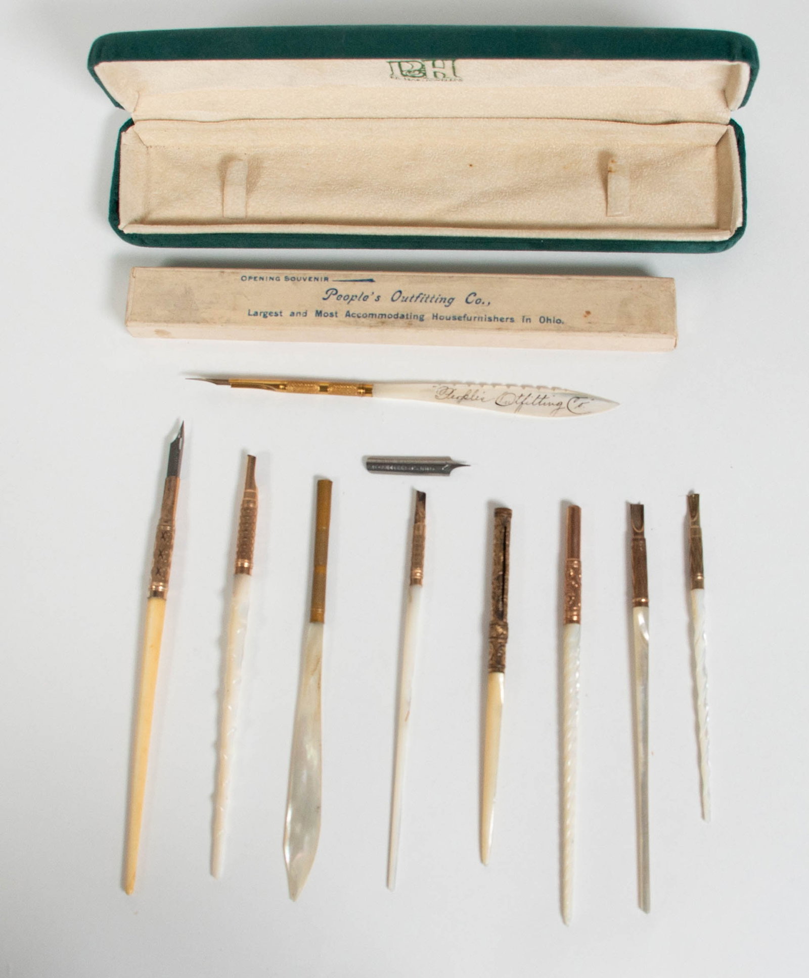 Nine Antique Dip Pens, Mostly Mother of Pearl (1 of 8)