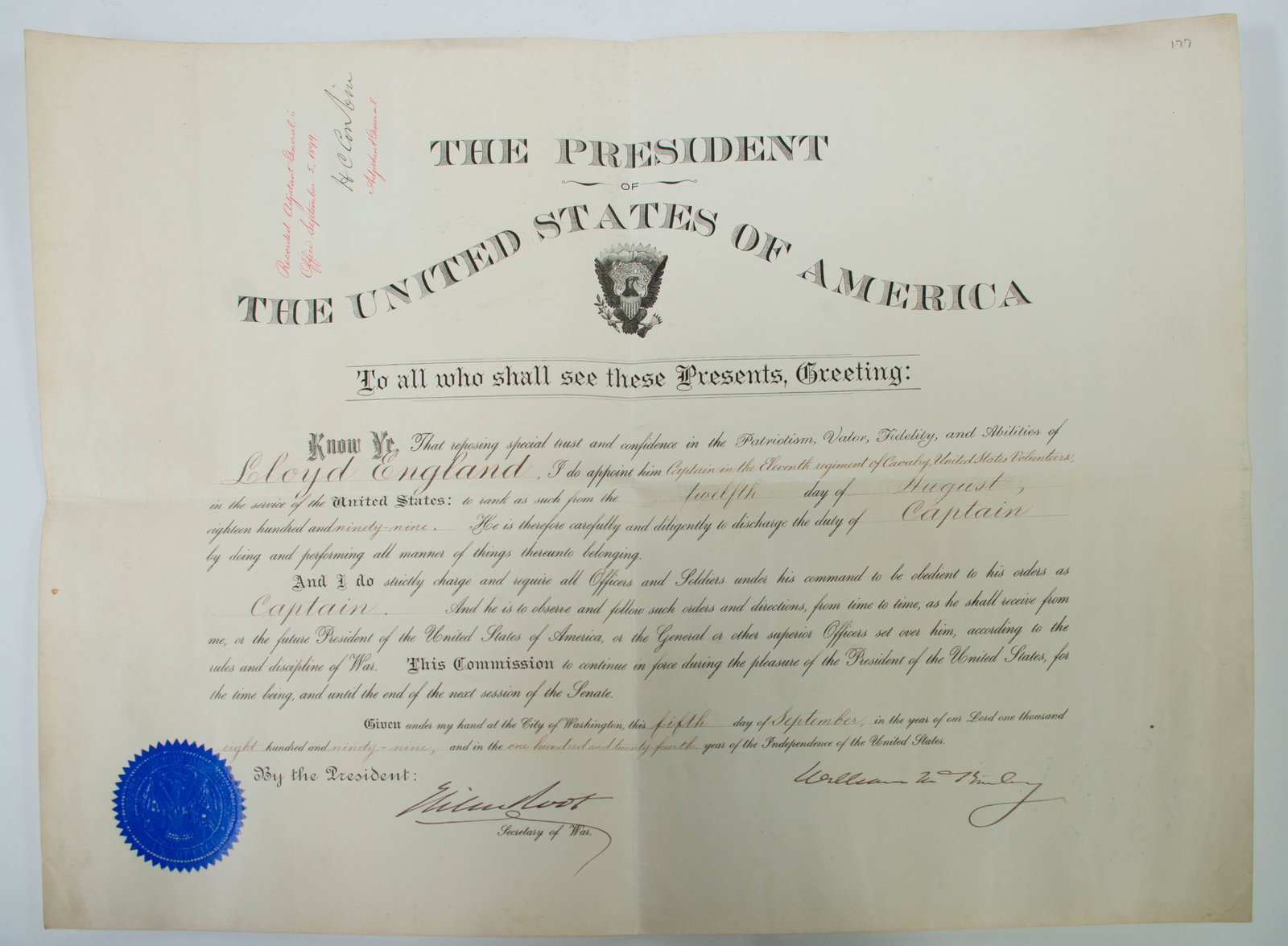 William McKinley Signed Presidential Appointment (1 of 4)