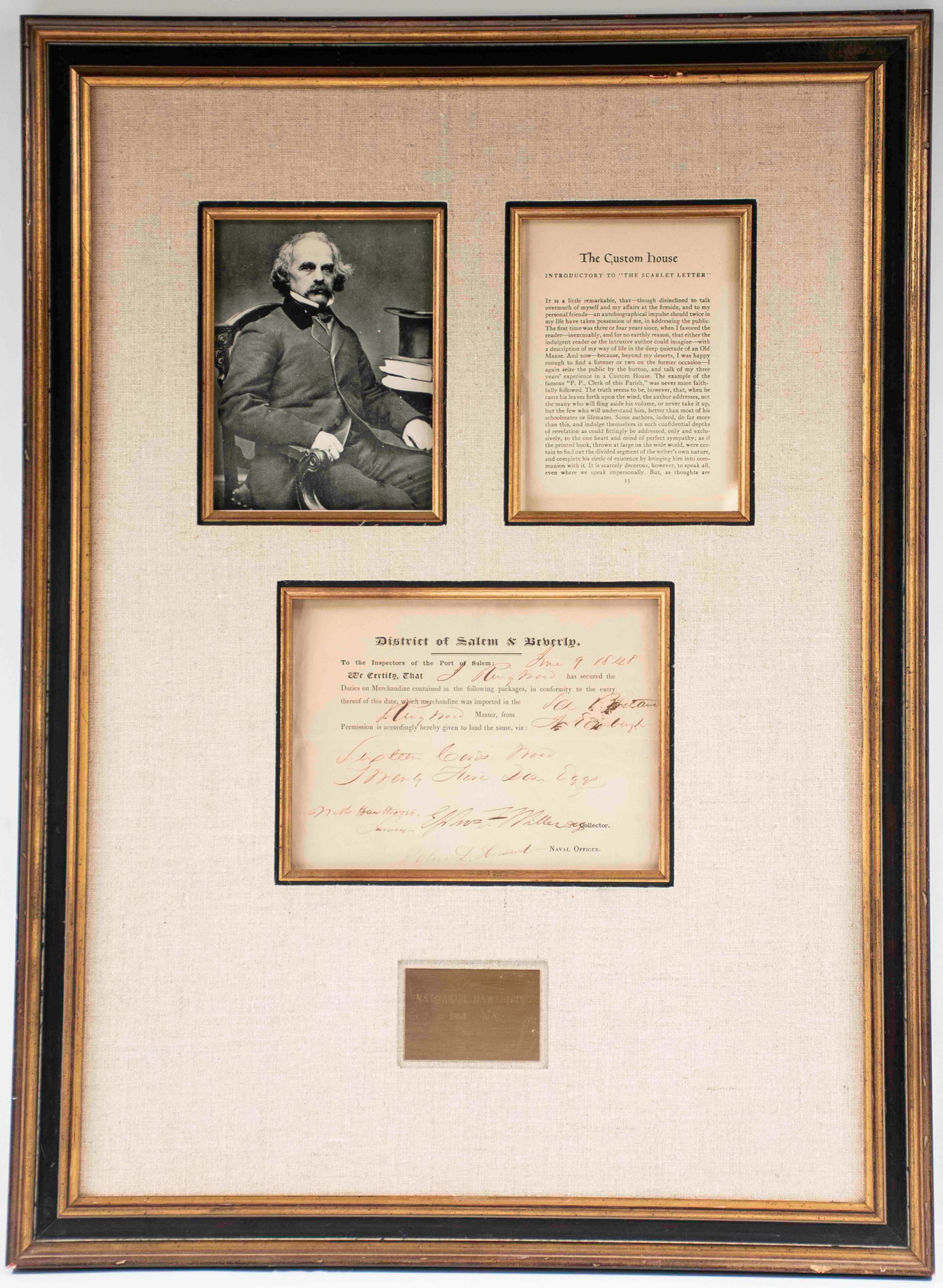 1848 Nathaniel Hawthorne Signed Customs Document (1 of 6)