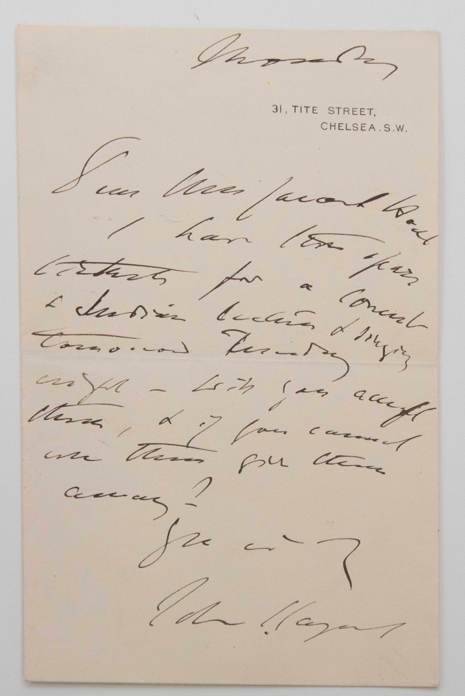 John Singer Sargent Signed Handwritten Letter (1 of 6)