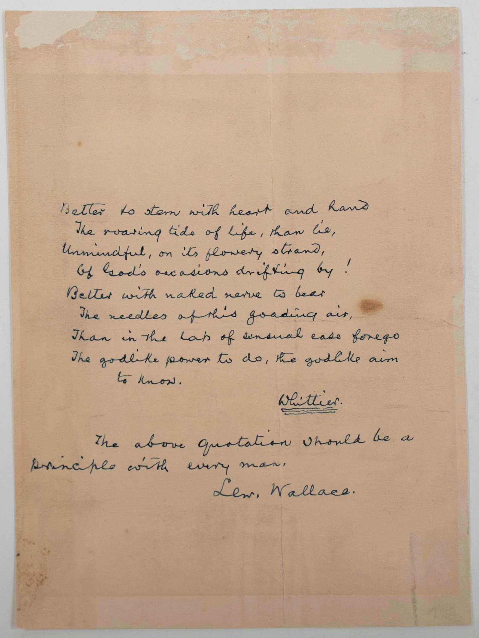 Handwritten and Signed by Lew Wallace (1 of 2)