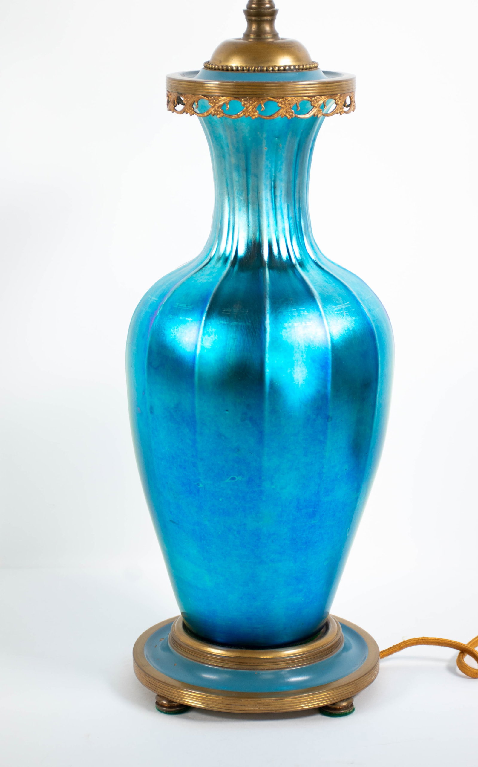 Steuben Blue Aurene Art Glass Lamp (1 of 10)