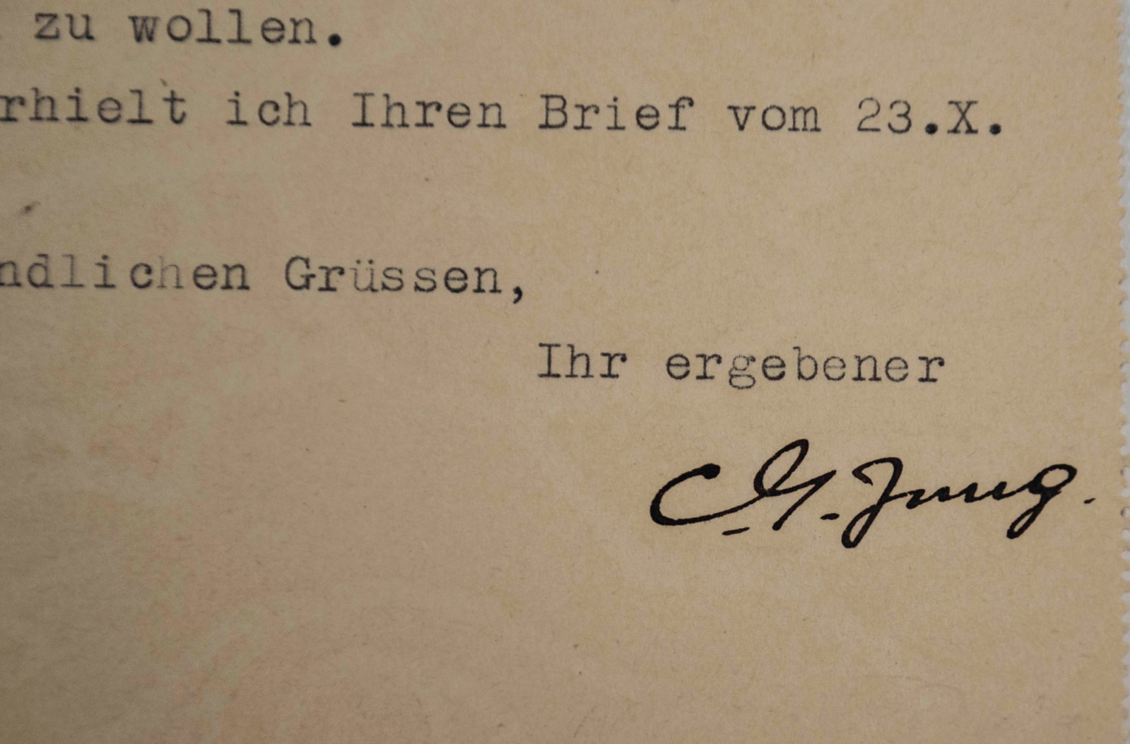 Carl Jung Signed Postcard, 1939 - 2
