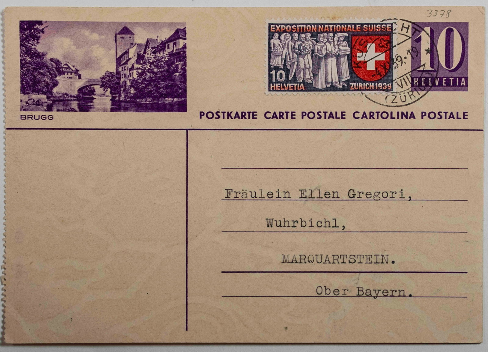 Carl Jung Signed Postcard, 1939 - 3