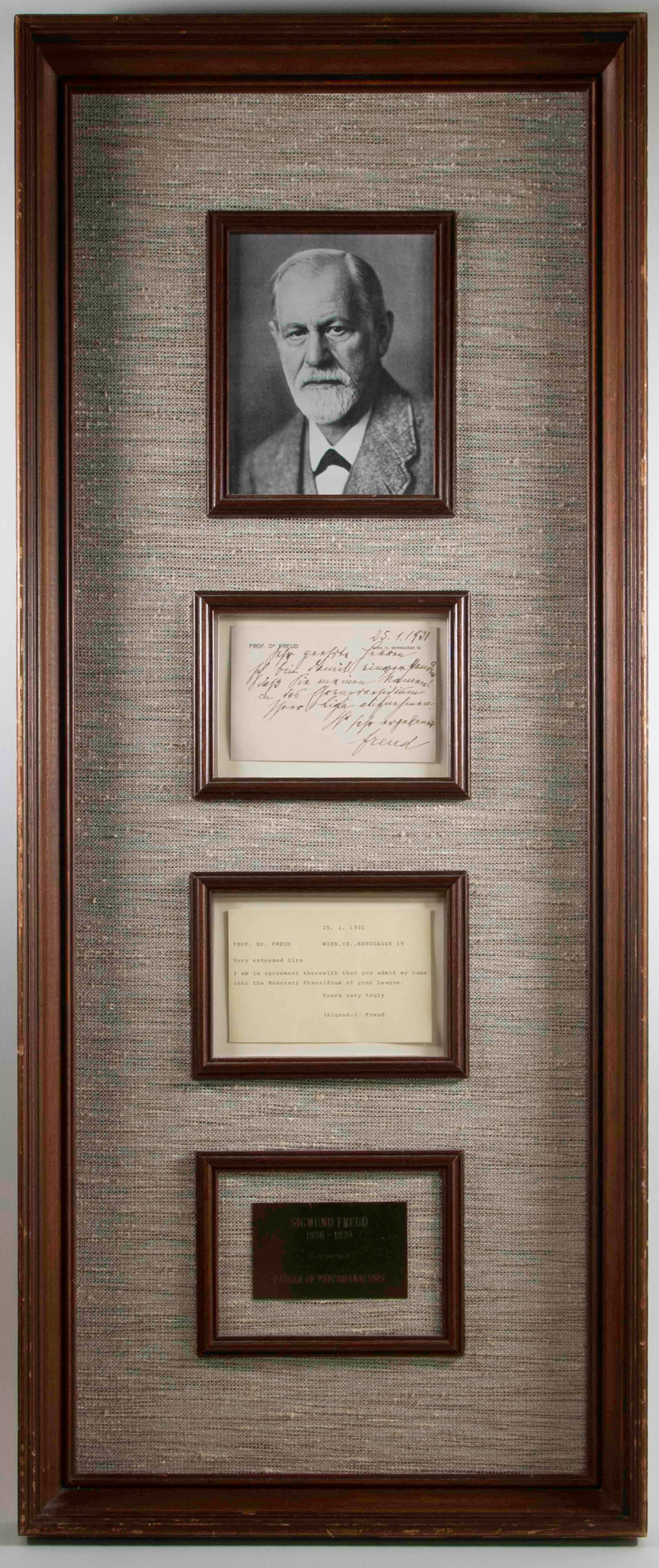 Sigmund Freud Handwritten Card Signed "freud" (1 of 5)