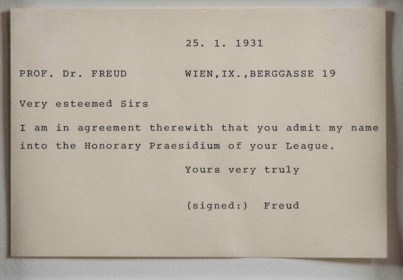 Sigmund Freud Handwritten Card Signed "freud" - 3