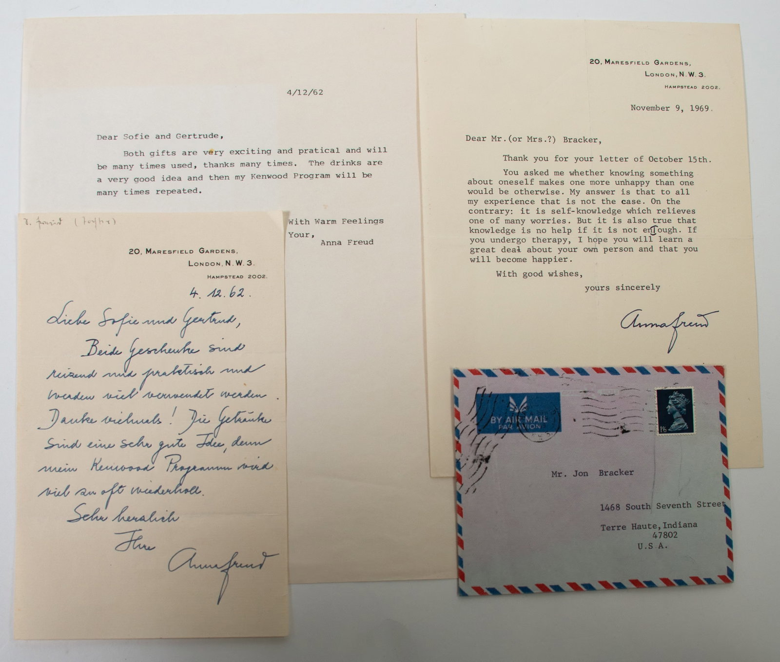 Two Anna Freud Signed Letters (1 of 7)