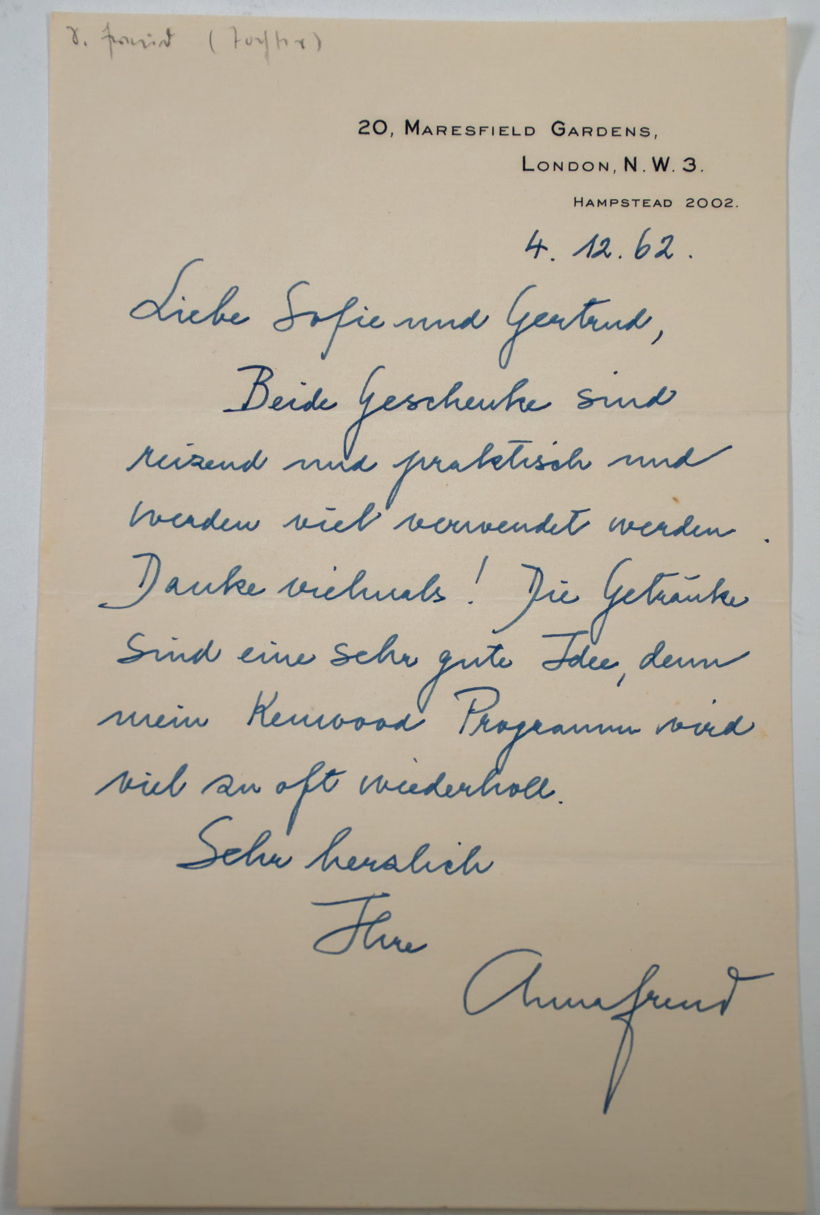 Two Anna Freud Signed Letters - 5