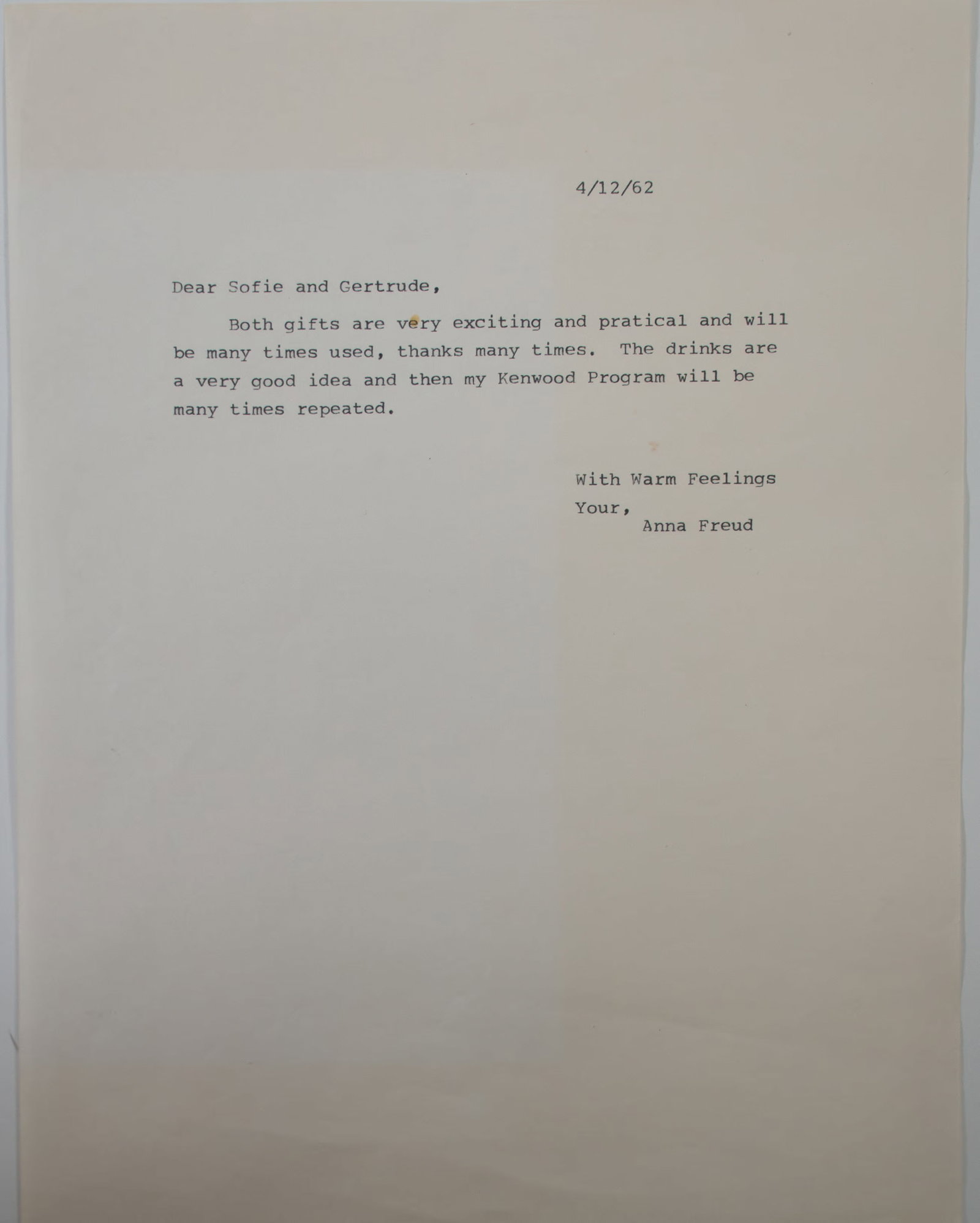 Two Anna Freud Signed Letters - 7