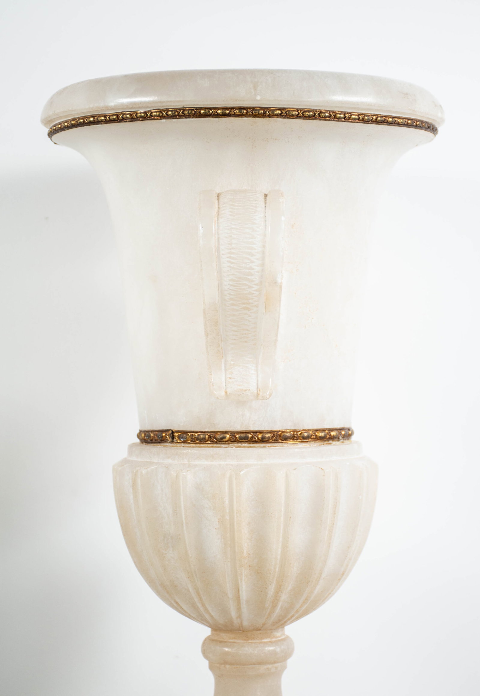 Pr. Carved Alabaster Urn-Form Uplights - 5