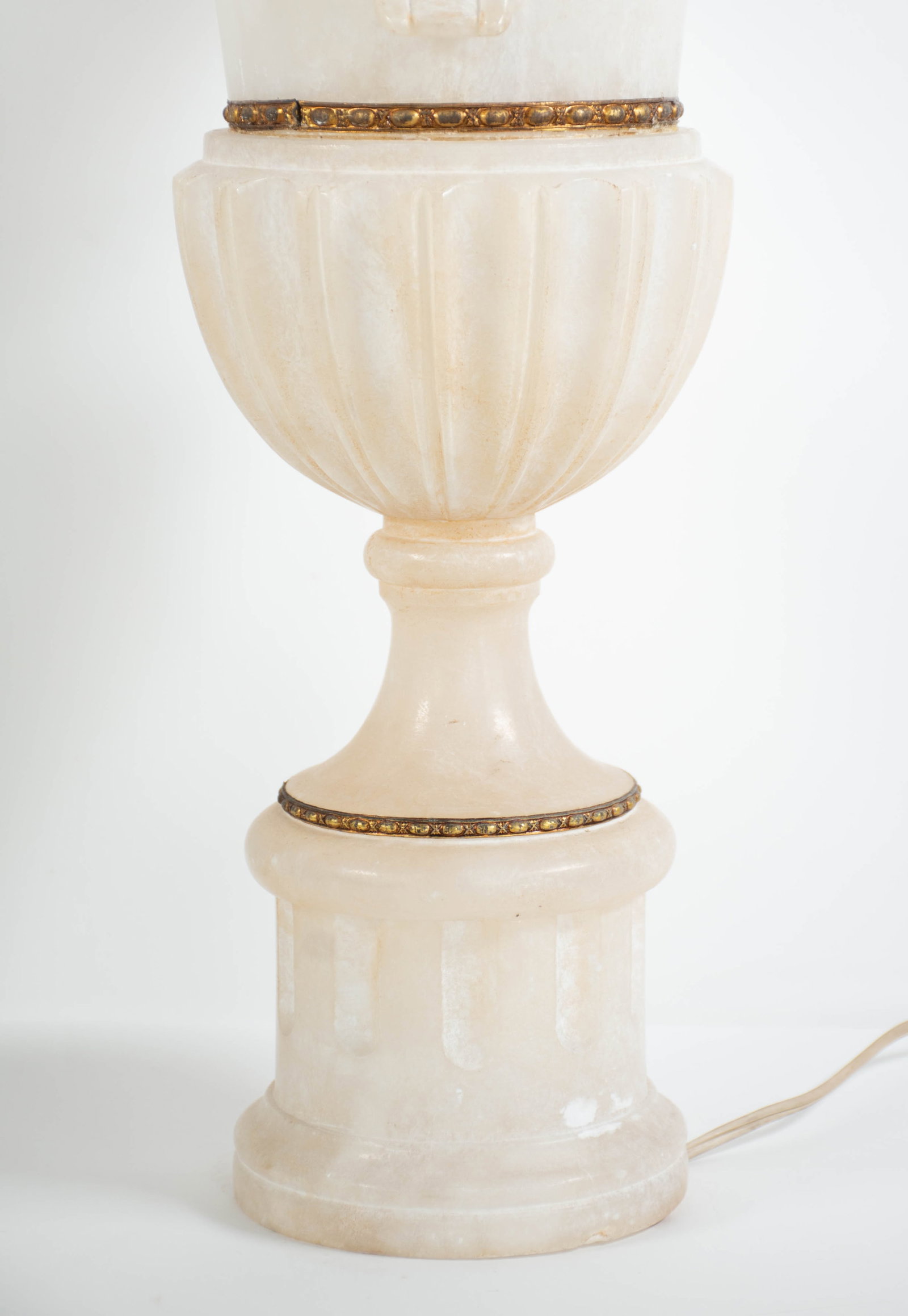 Pr. Carved Alabaster Urn-Form Uplights - 6