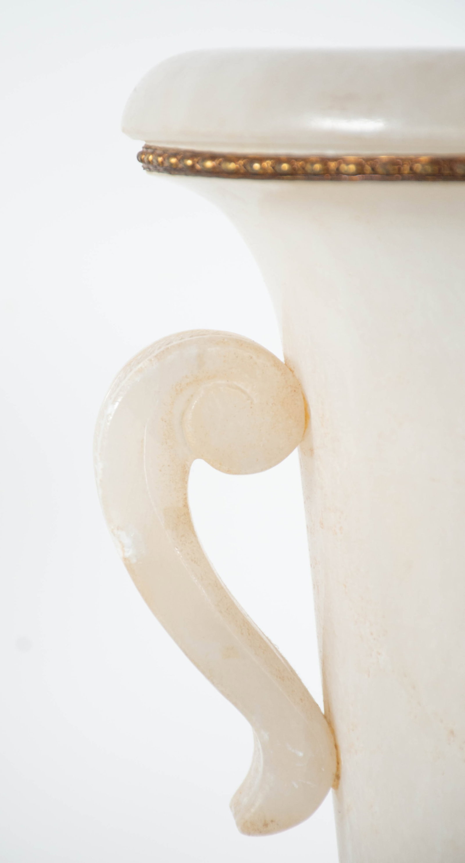 Pr. Carved Alabaster Urn-Form Uplights - 8