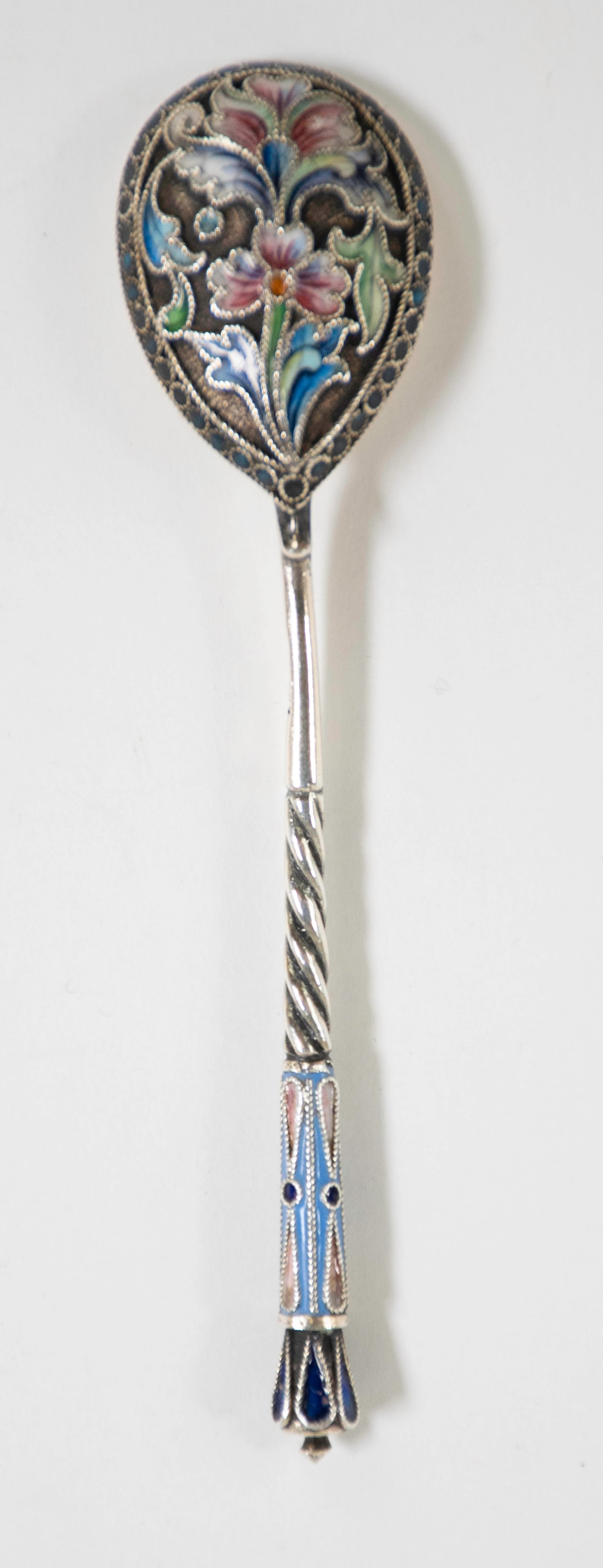 Russian Silver Cloisonne Spoon - 4
