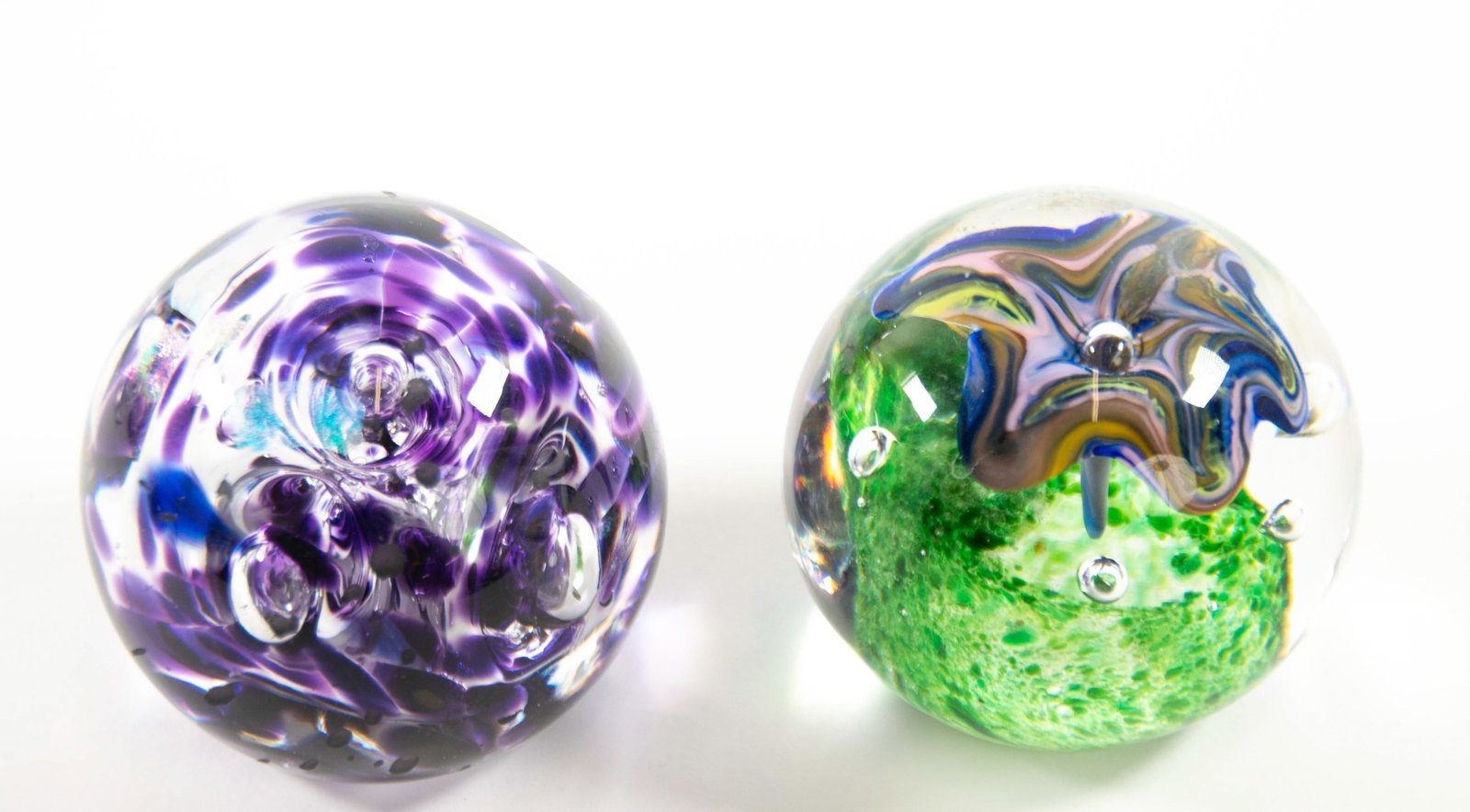 Ten Signed Art Glass Paperweights - 5