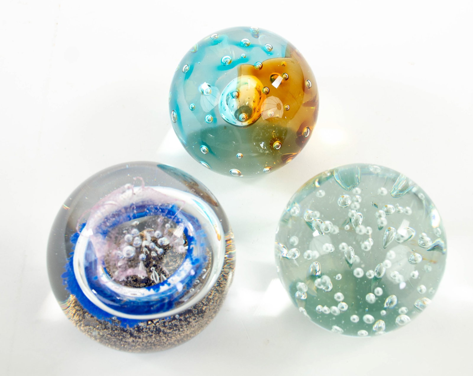 14 Unsigned Art Glass Paperweights - 6