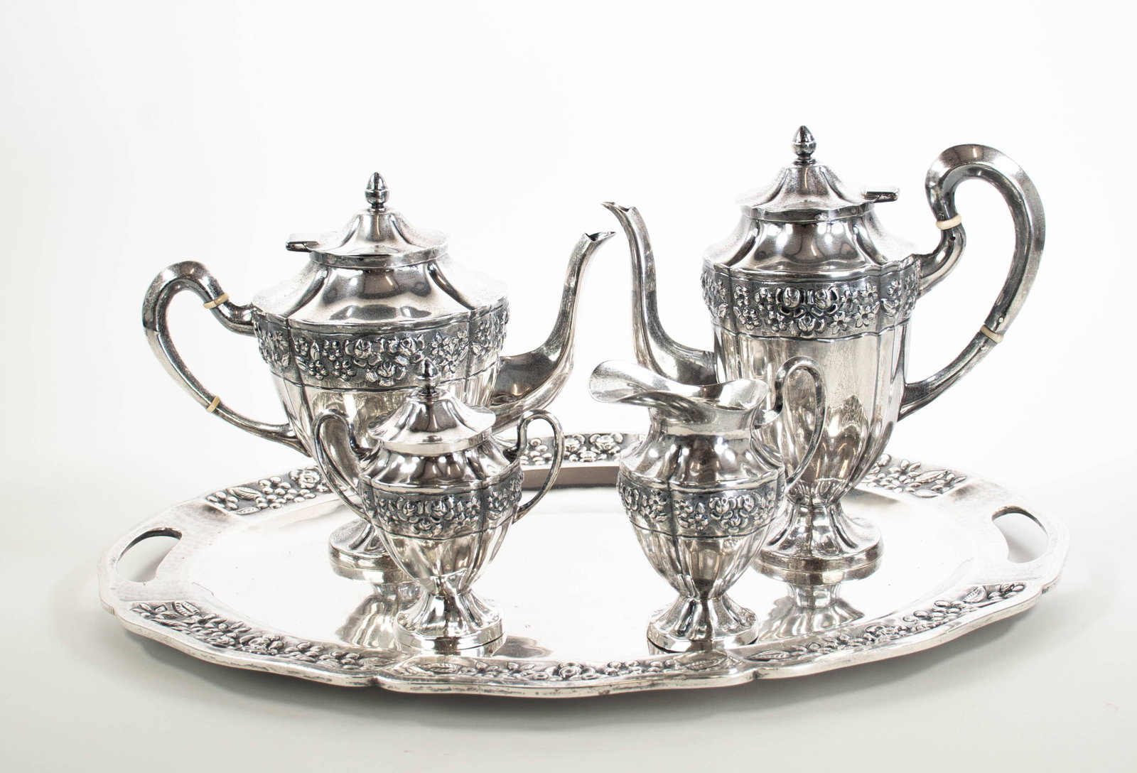 5-Pc Mexican Sterling Silver Tea & Coffee Service (1 of 8)