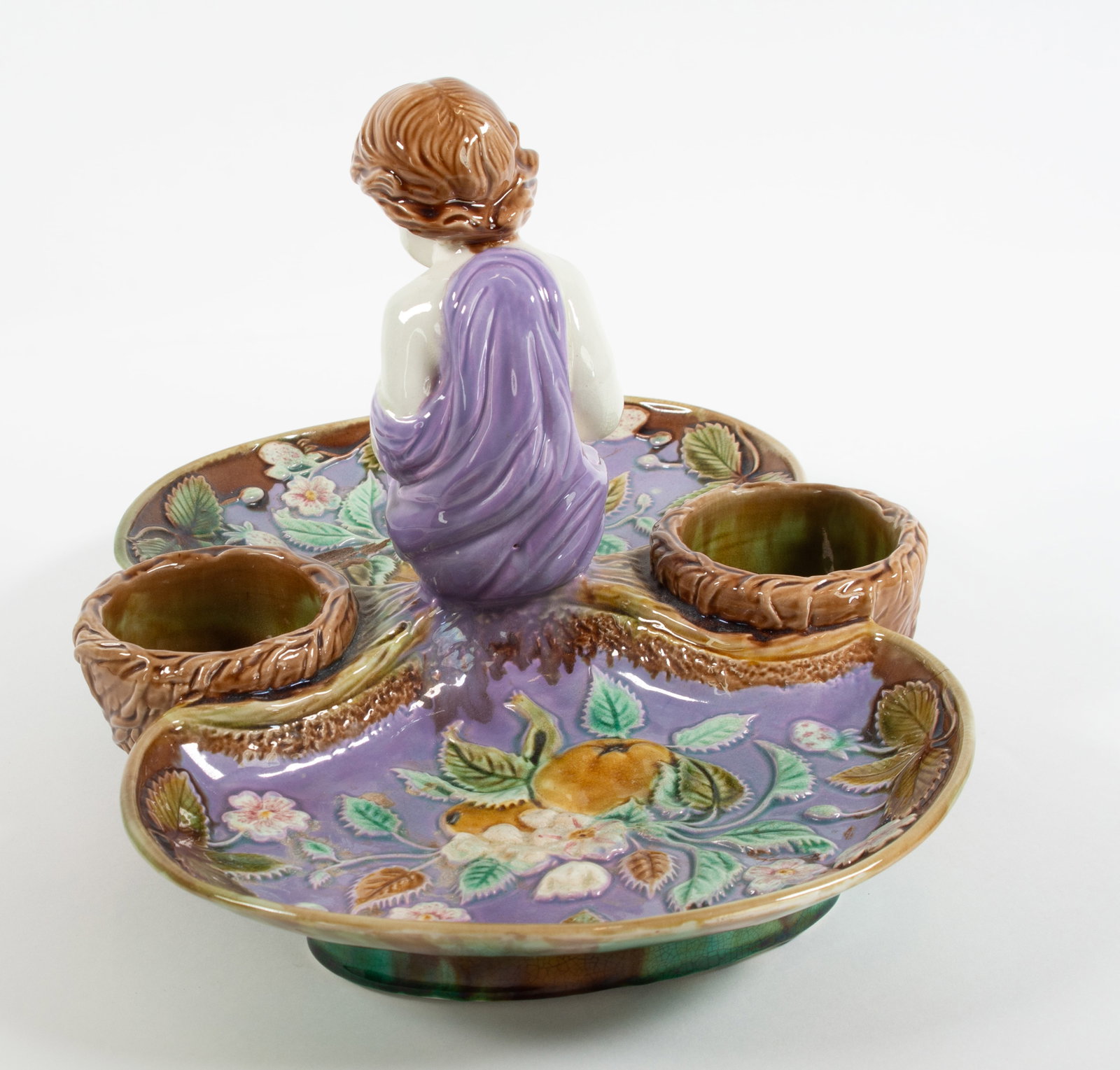 Majolica Figural Strawberry Server - 4
