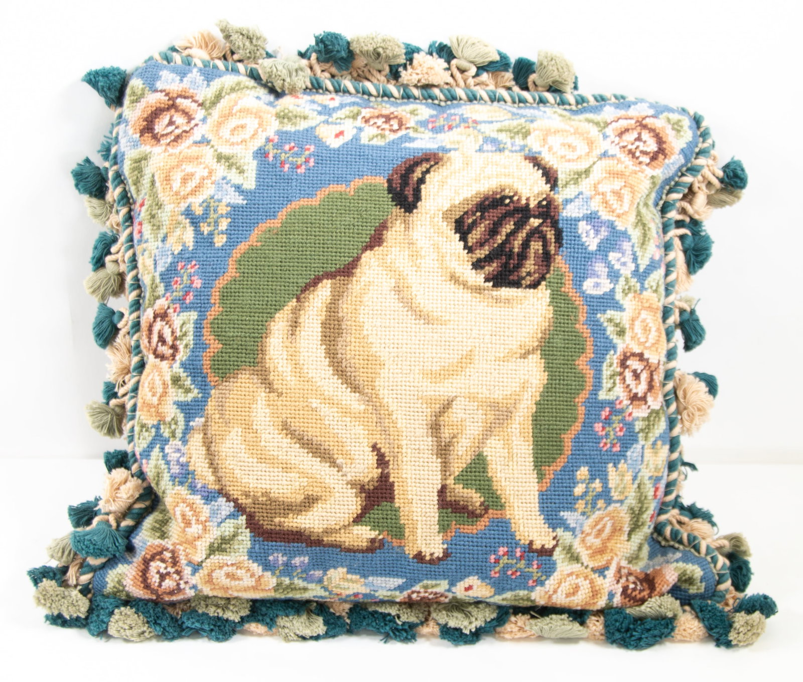 King Charles Spaniel & Pug Needlepoint Pillows - 2