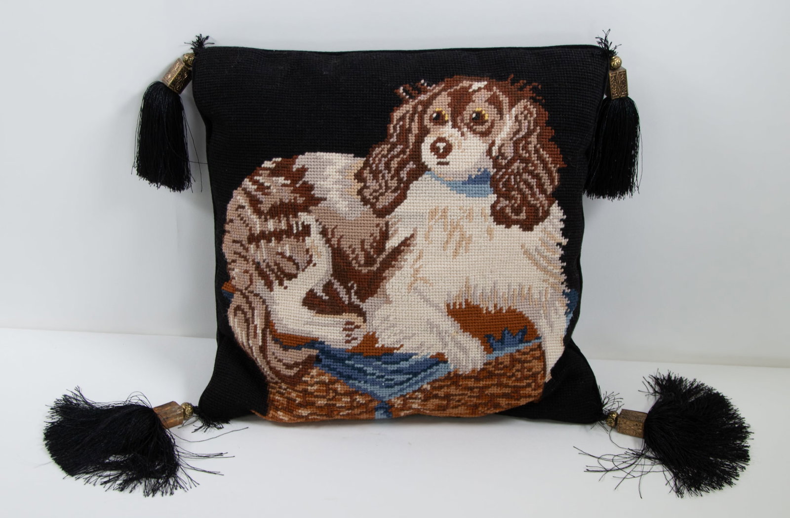 King Charles Spaniel & Pug Needlepoint Pillows - 6