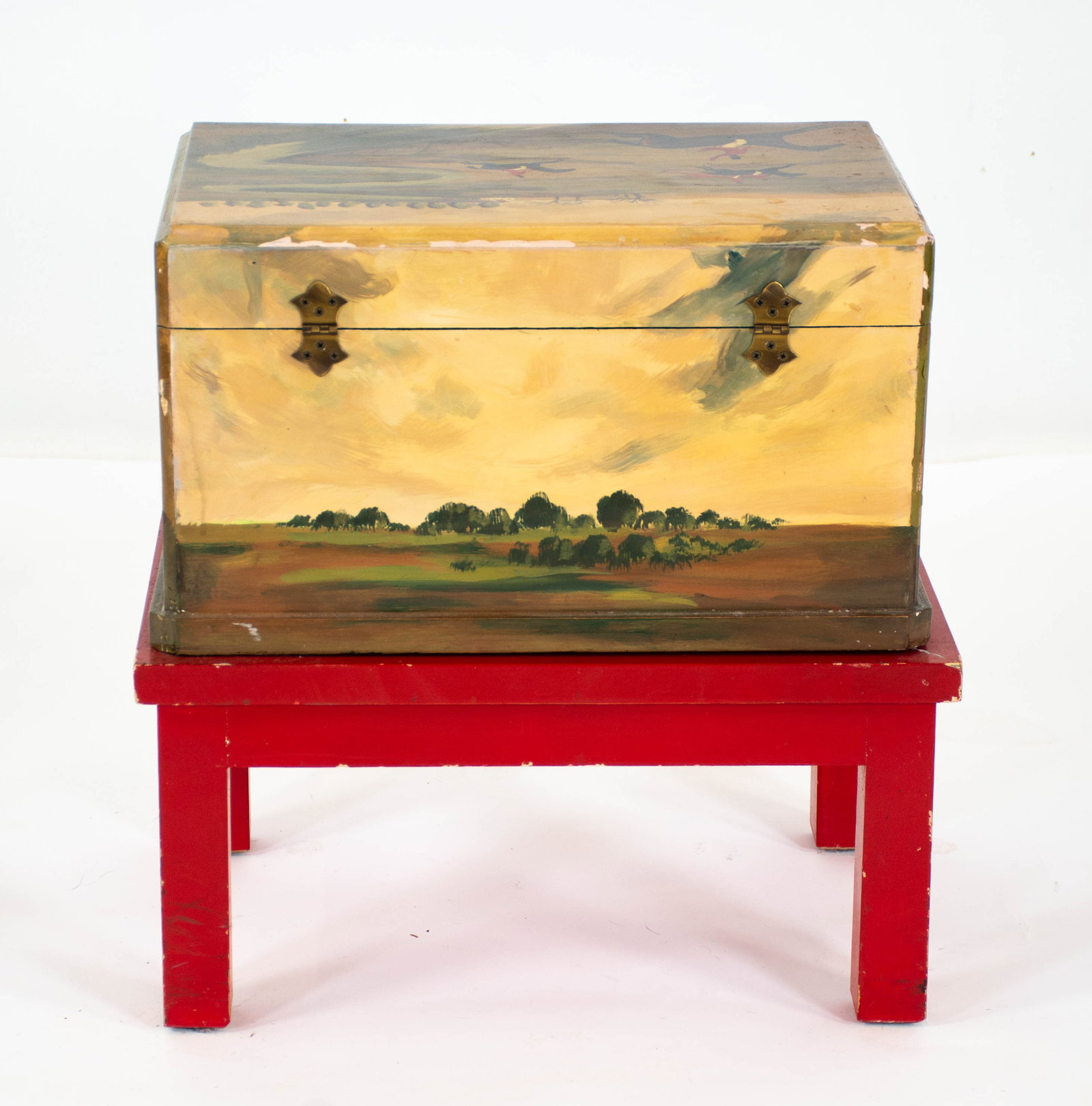 Hand Painted Equestrian Box on Stand - 3