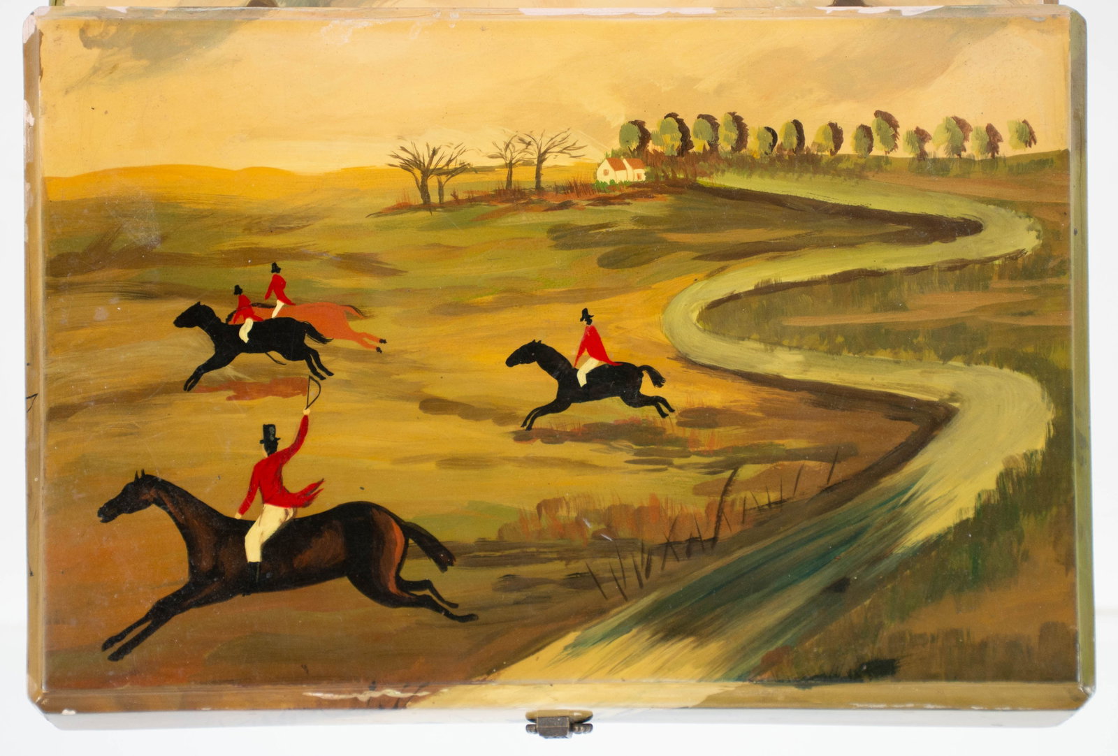 Hand Painted Equestrian Box on Stand - 6
