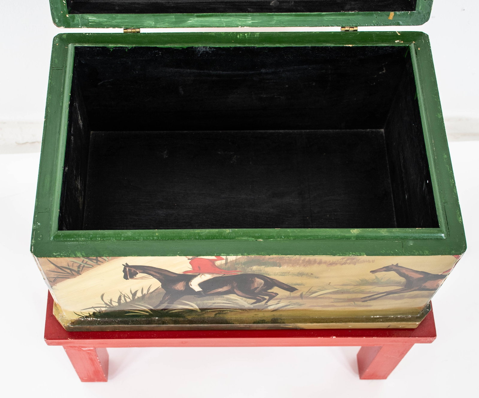 Hand Painted Equestrian Box on Stand - 9