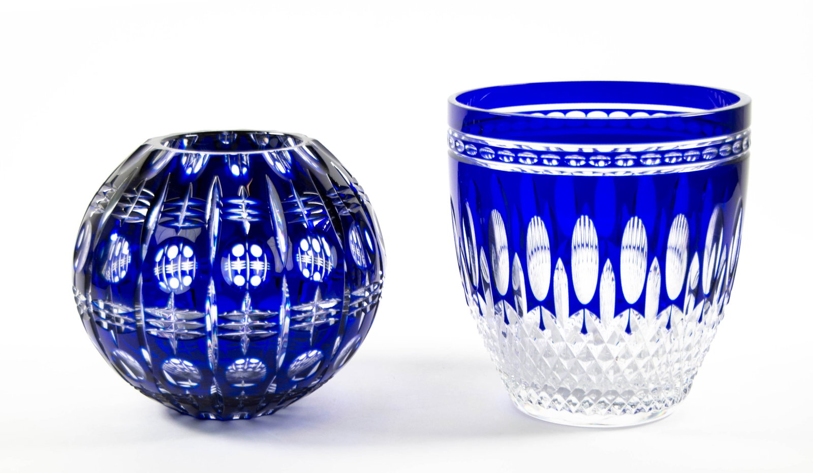 Waterford & Bohemian Cobalt Cut to Clear Vases (1 of 9)