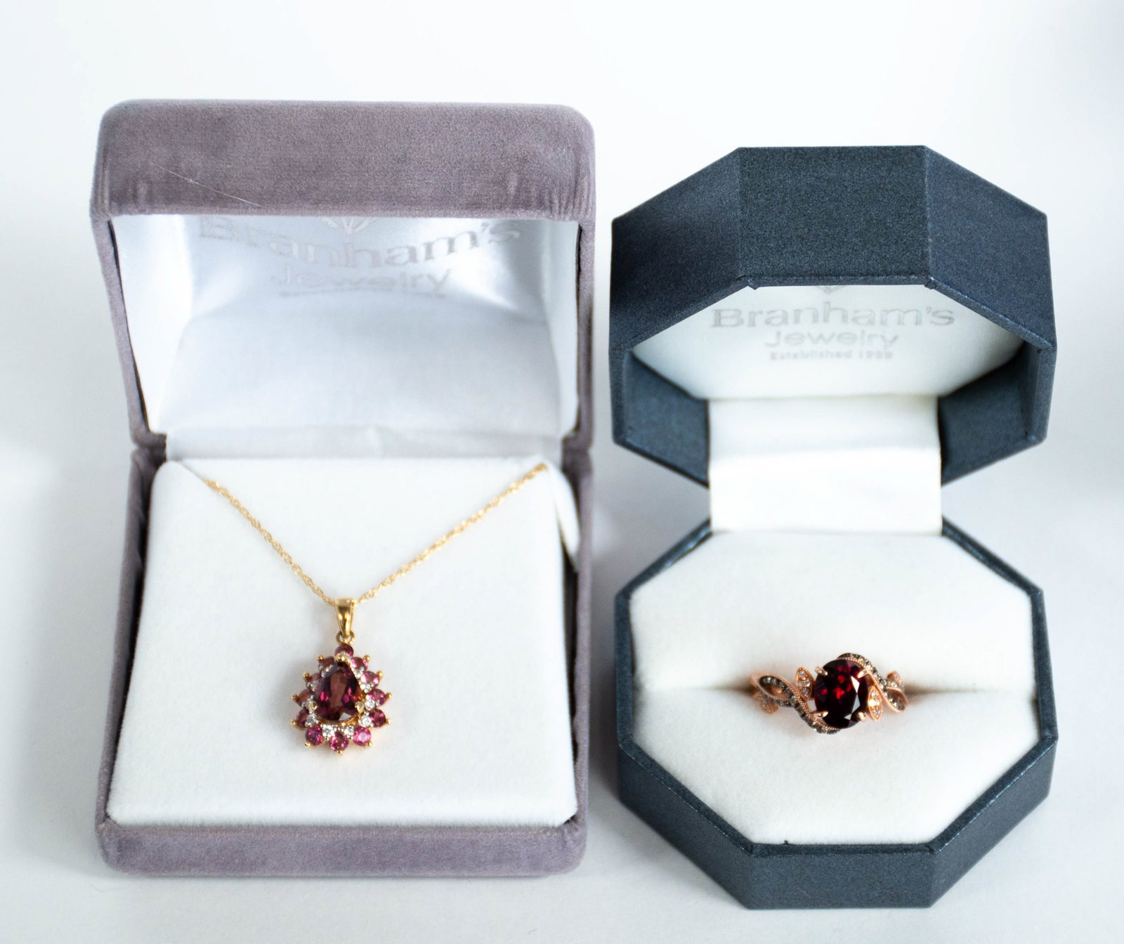 14K Diamond & Gemstone Ring and Necklace (1 of 6)