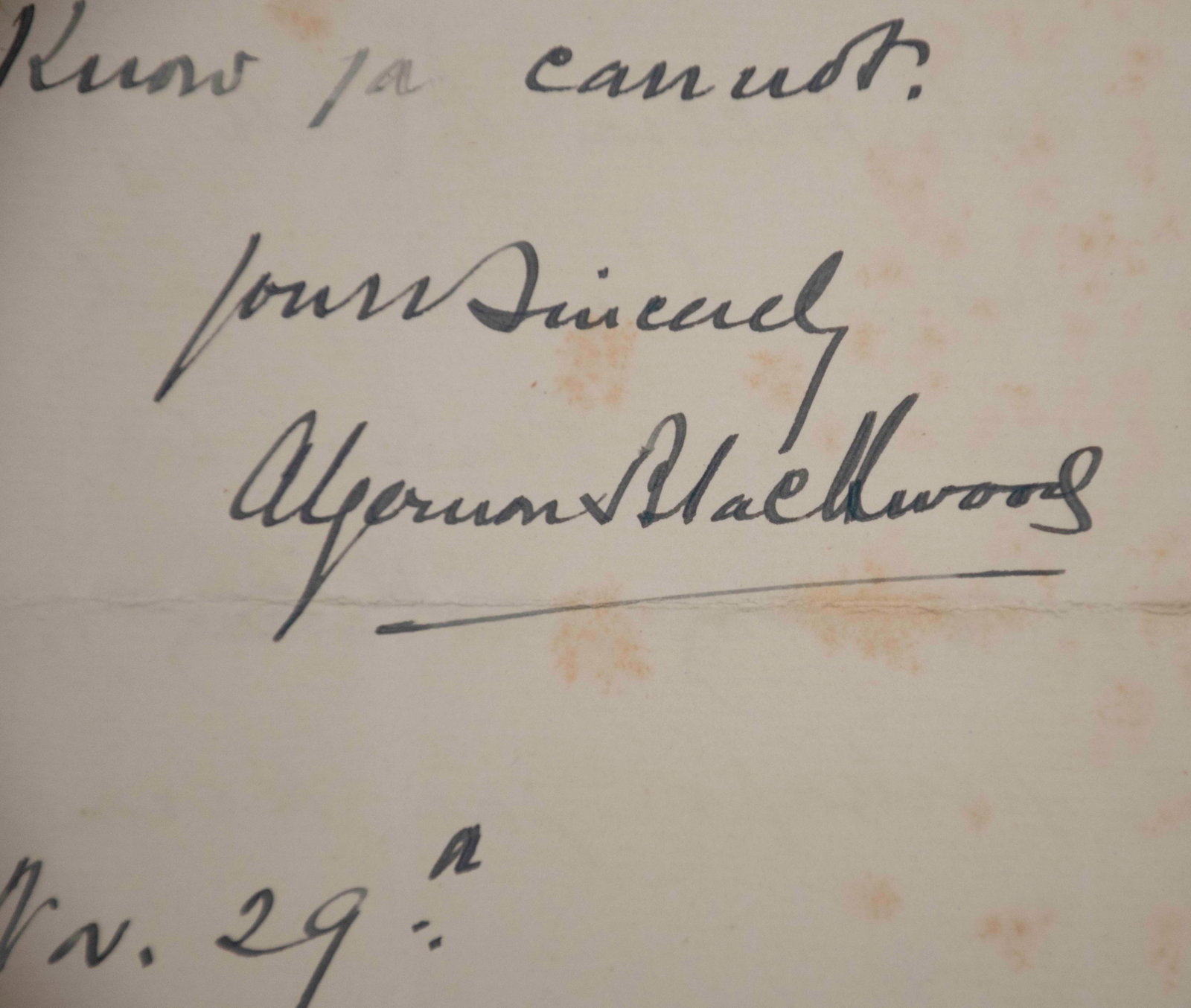 Algernon Blackwood Signed Handwritten Note - 3