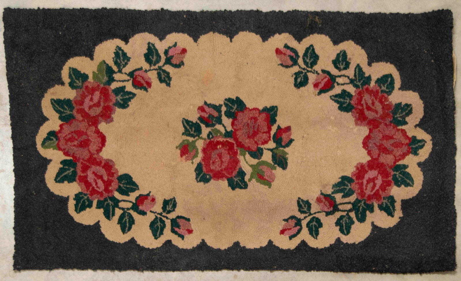 Two Hooked Rugs and Braided Rag Rug - 3