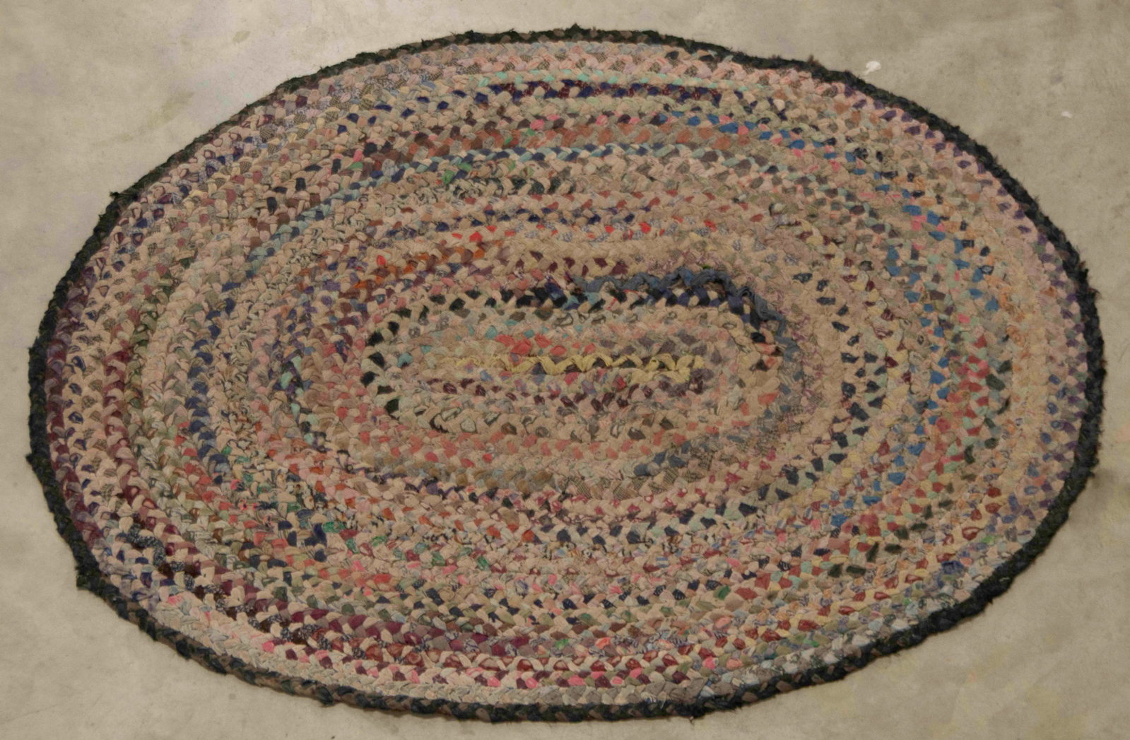 Two Hooked Rugs and Braided Rag Rug - 4