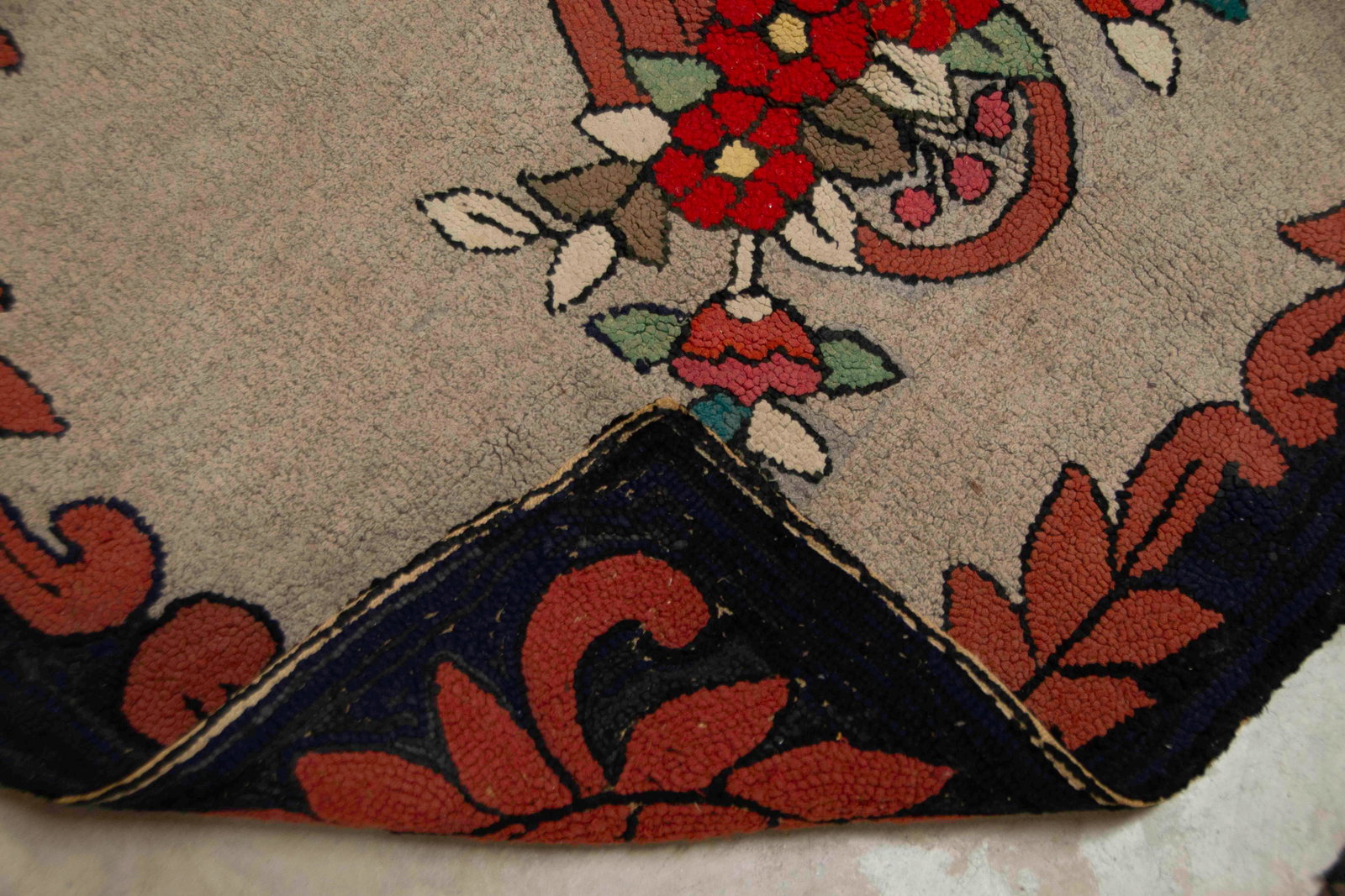 Two Hooked Rugs and Braided Rag Rug - 6