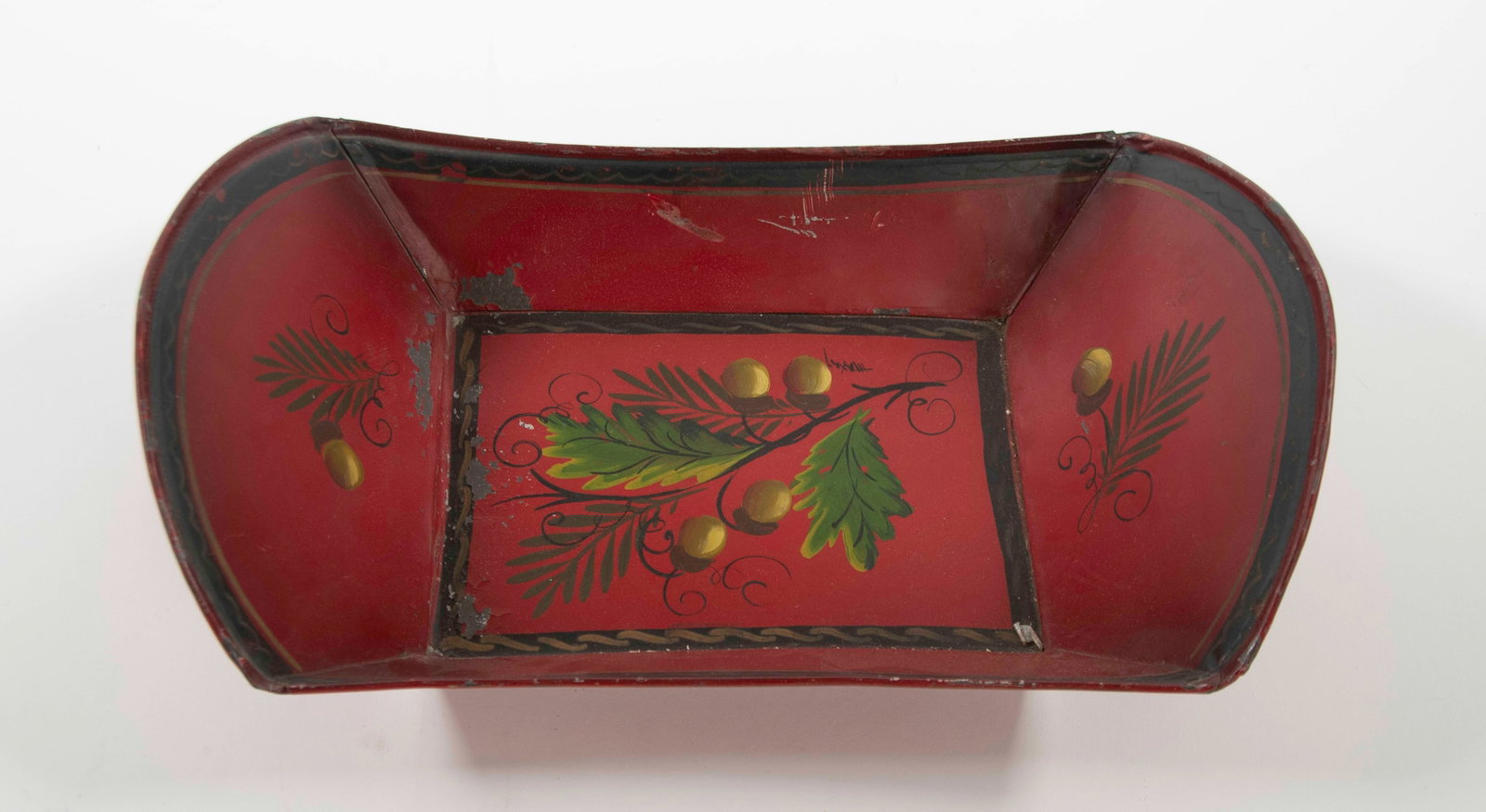 Two Red Tole Apple Trays - 3