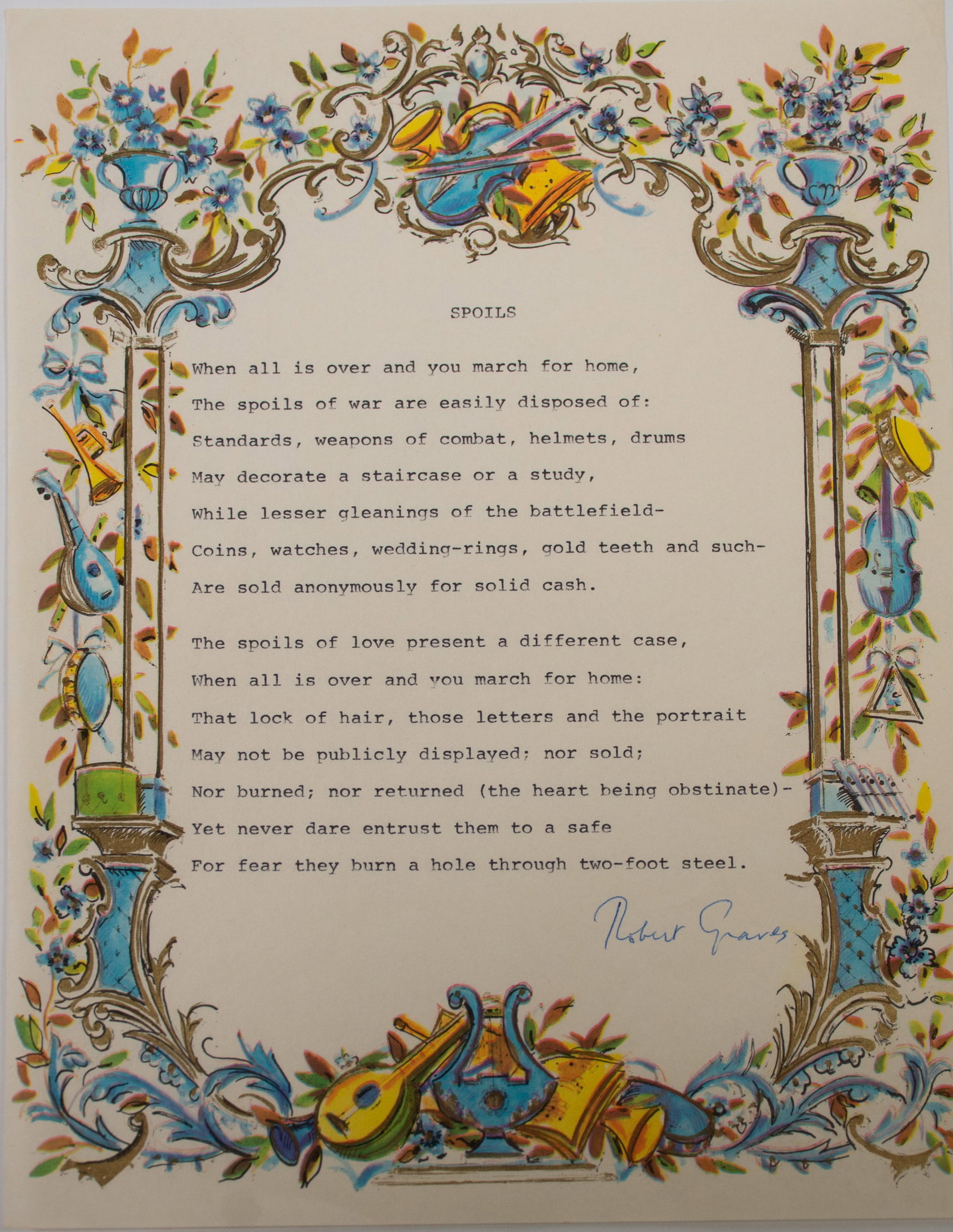 Robert Graves Signed Letter and Signed Poem - 2