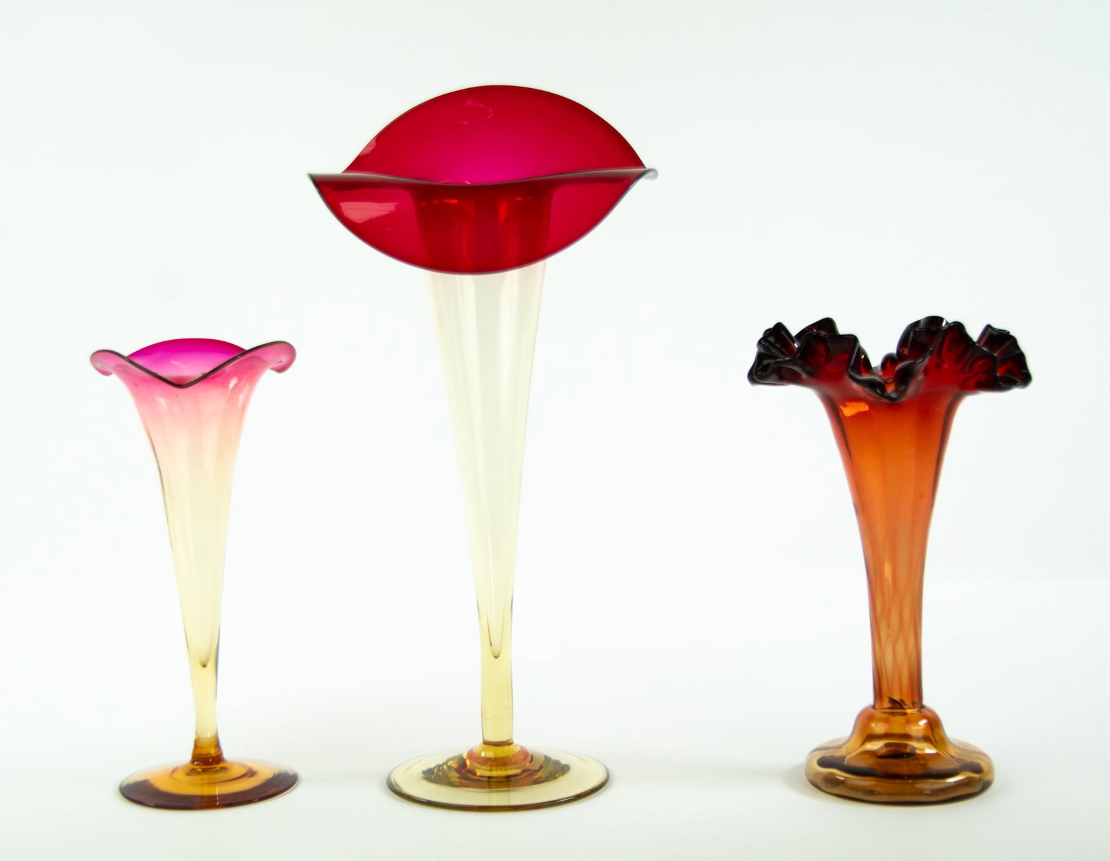 Three Amberina Glass Vases (1 of 9)