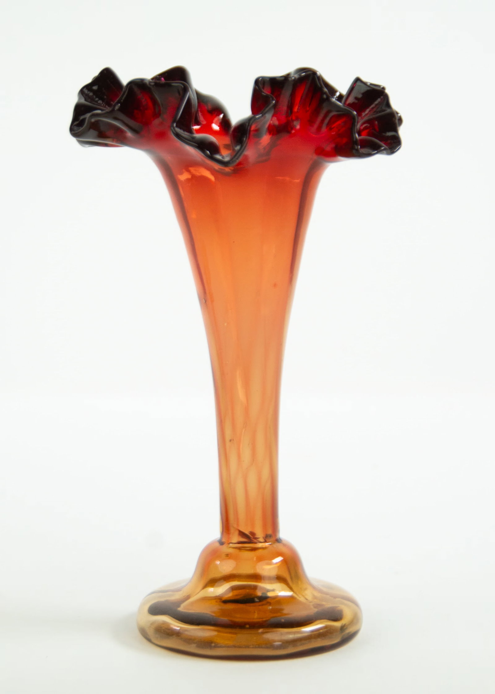 Three Amberina Glass Vases - 8