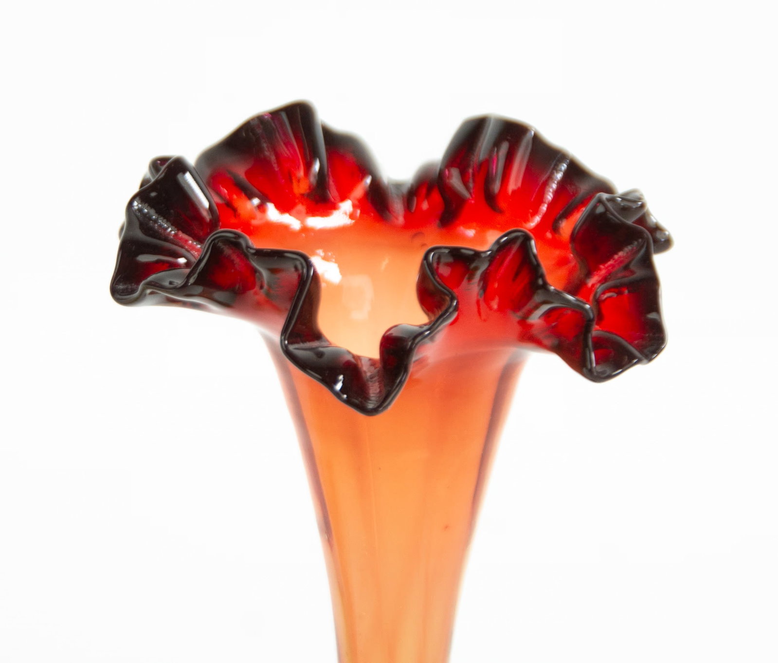 Three Amberina Glass Vases - 9
