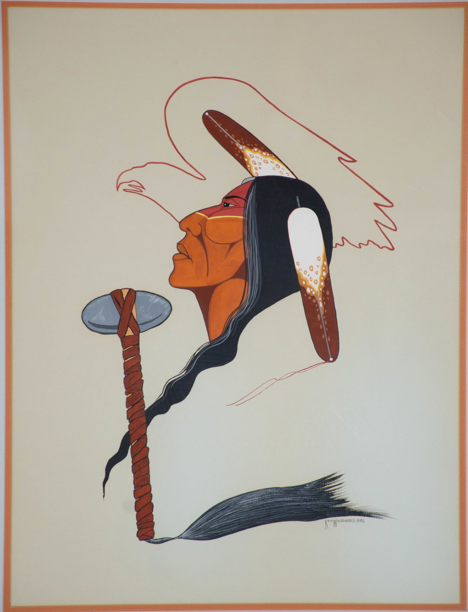 Ken Woodward Cherokee Gouache Painting (1 of 4)