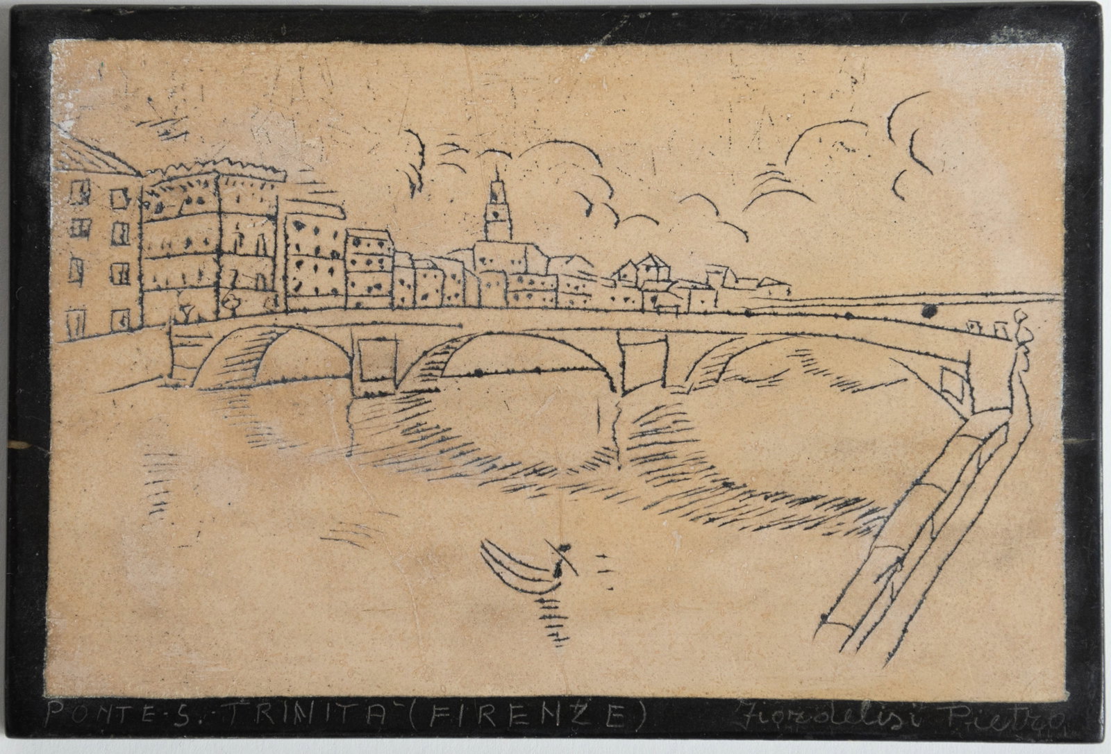 Pr. Florence, Italy, Sgraffito Slate Plaques - 2