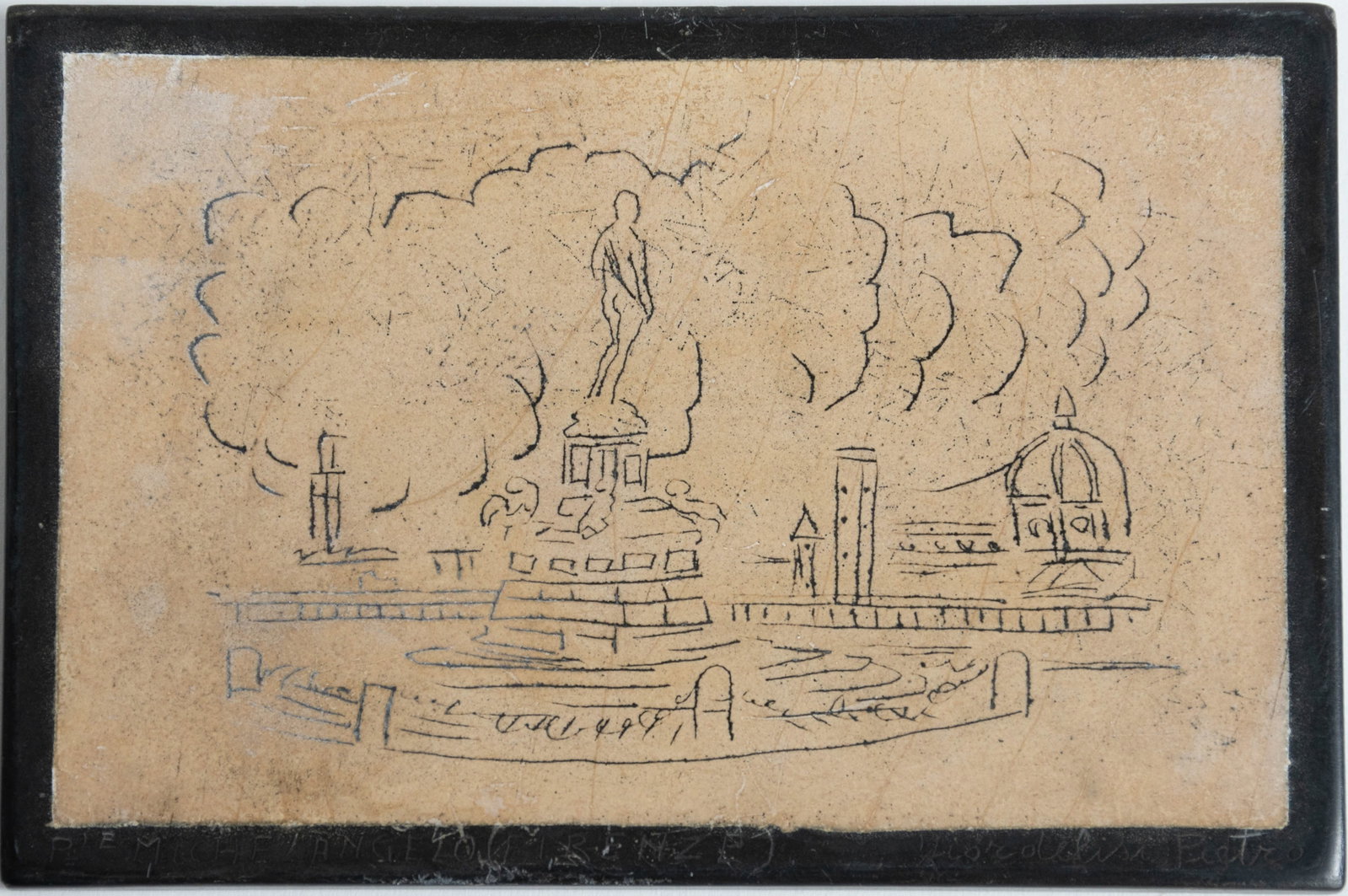 Pr. Florence, Italy, Sgraffito Slate Plaques - 4