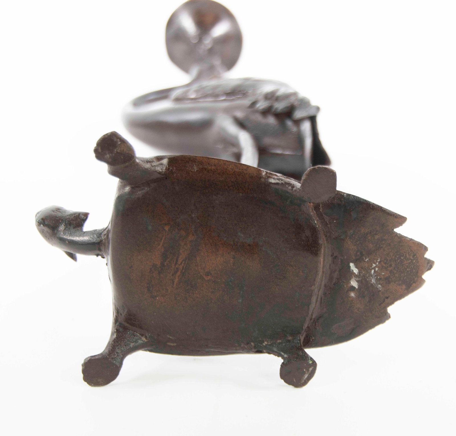 Pr. Bronze "Turtle and Crane" Candlesticks - 6