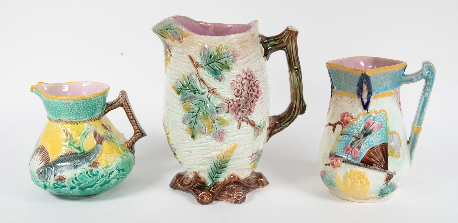 Three Shorter & Boulton Majolica Pitchers (1 of 12)