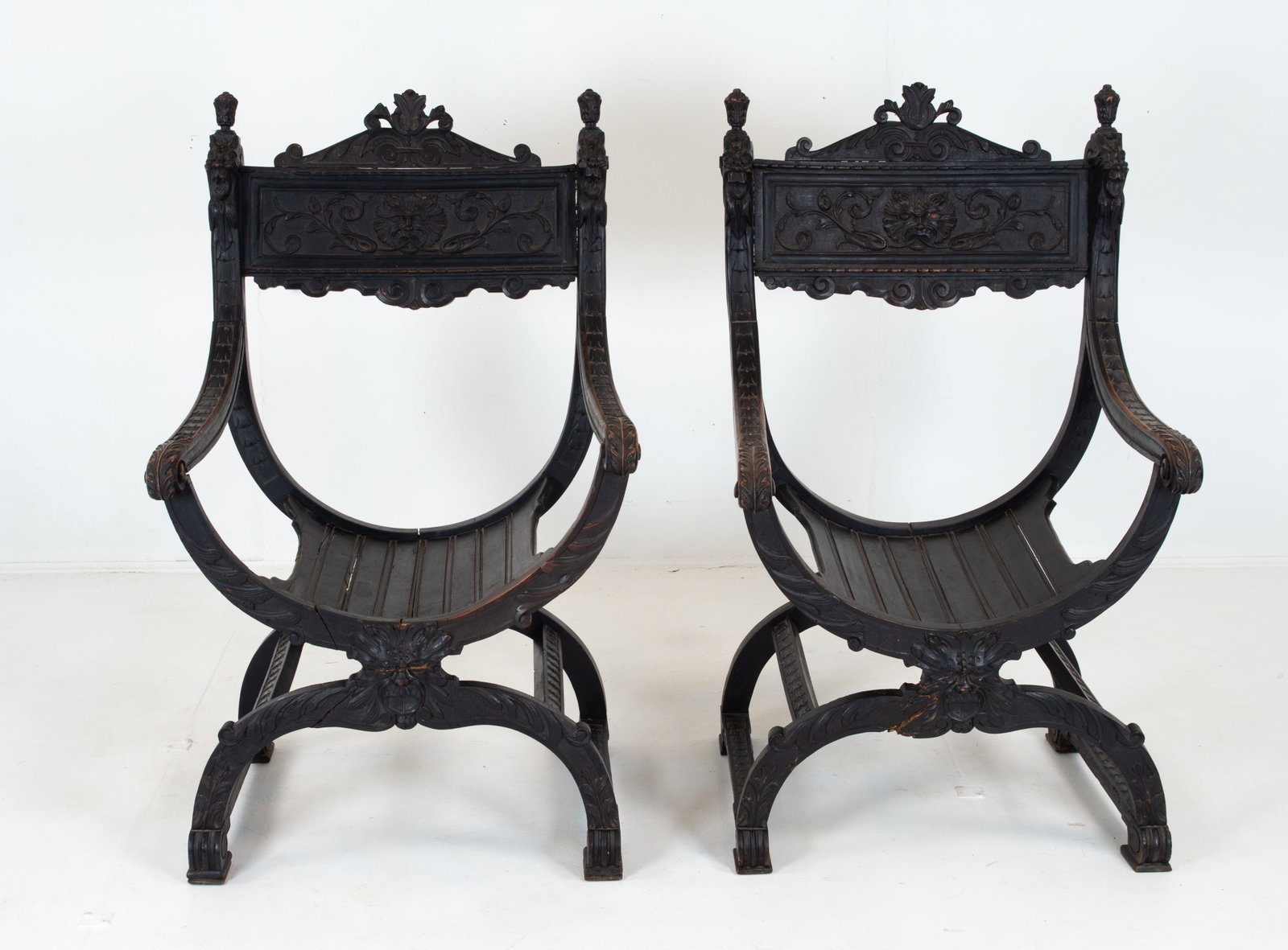 Pr. Italian Renaissance Revival Savonarola Chairs (1 of 17)