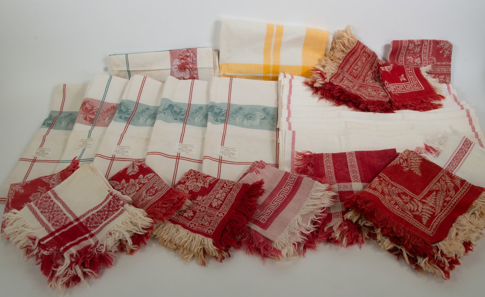 Vintage Cotton Towels, Damask Napkins, Tablecloth (1 of 5)